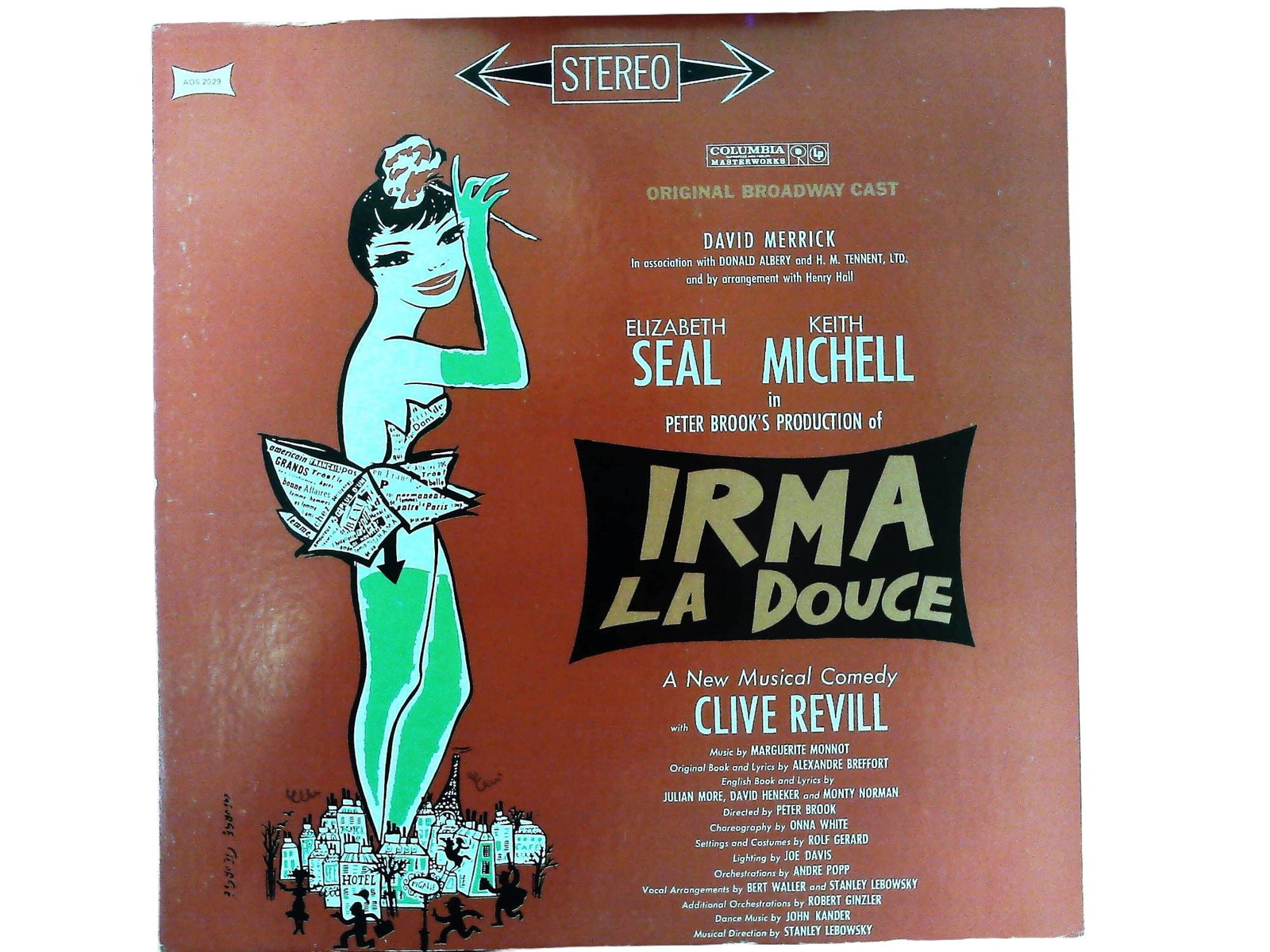 Original Broadway Cast. Irma La Douce. Columbia Masterworks/CSP, c. 1970. Collector's Series.: Original Broadway Cast (Elizabeth Seal, Keith Michell, Clive Revill). Irma La Douce: A New Musical Comedy. New York: Columbia Masterworks / CSP A Service of CBS Records, c. 1970. Collector's Series re