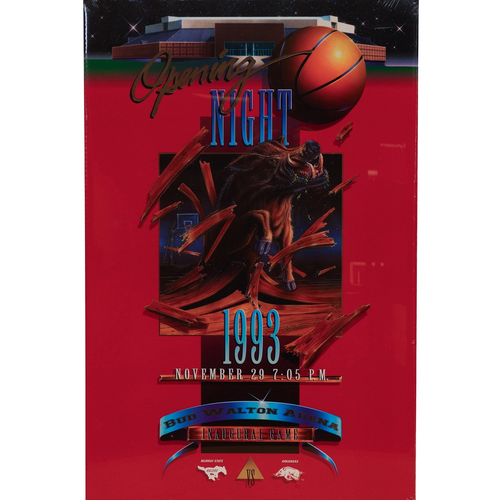 1993 Bud Walton Arena Inaugural Game Commemorative Poster (1 of 5)