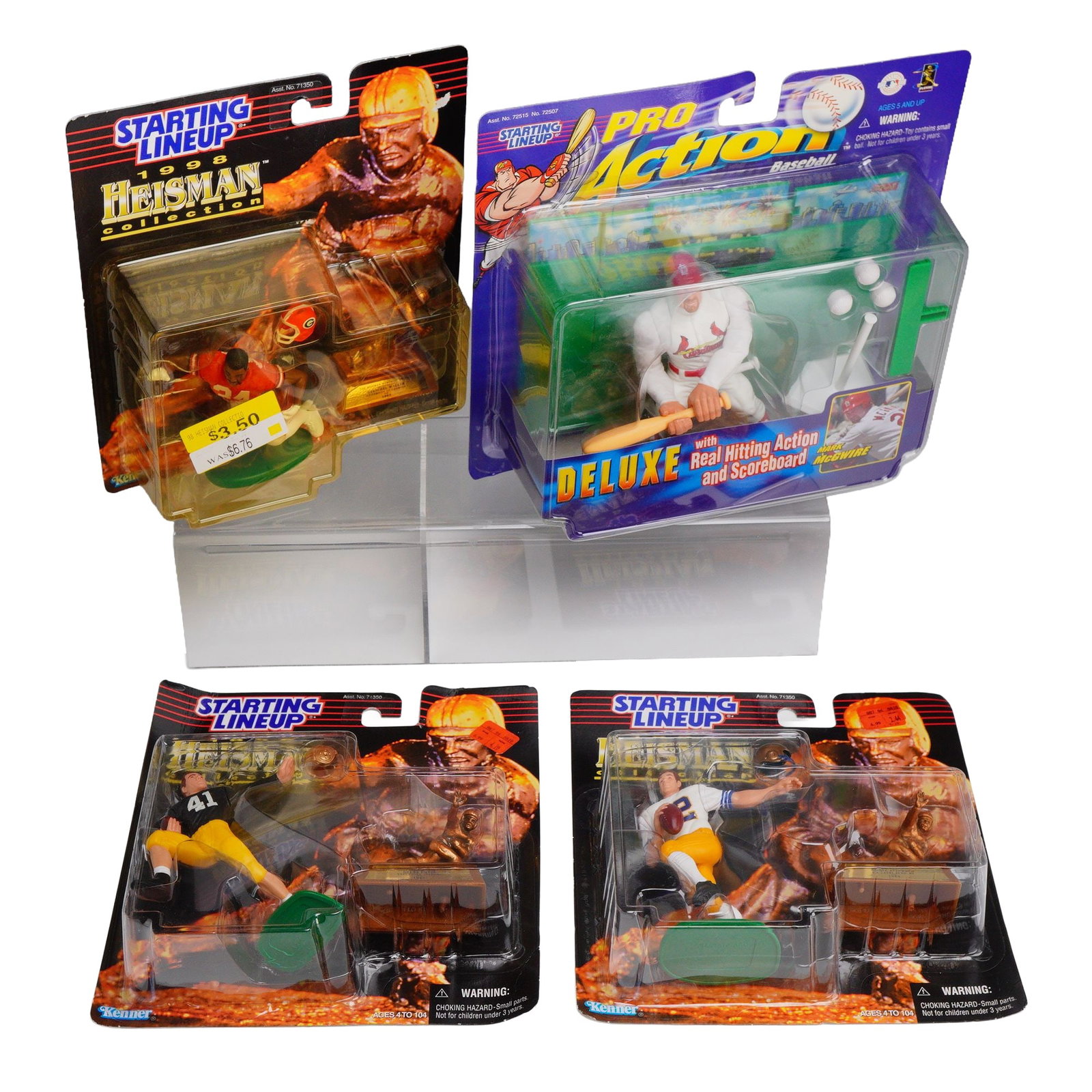 4pc Hasbro and Kenner Starting Line Action Figures Including Walker, Staubach, Davis, and McGwire (1 of 2)
