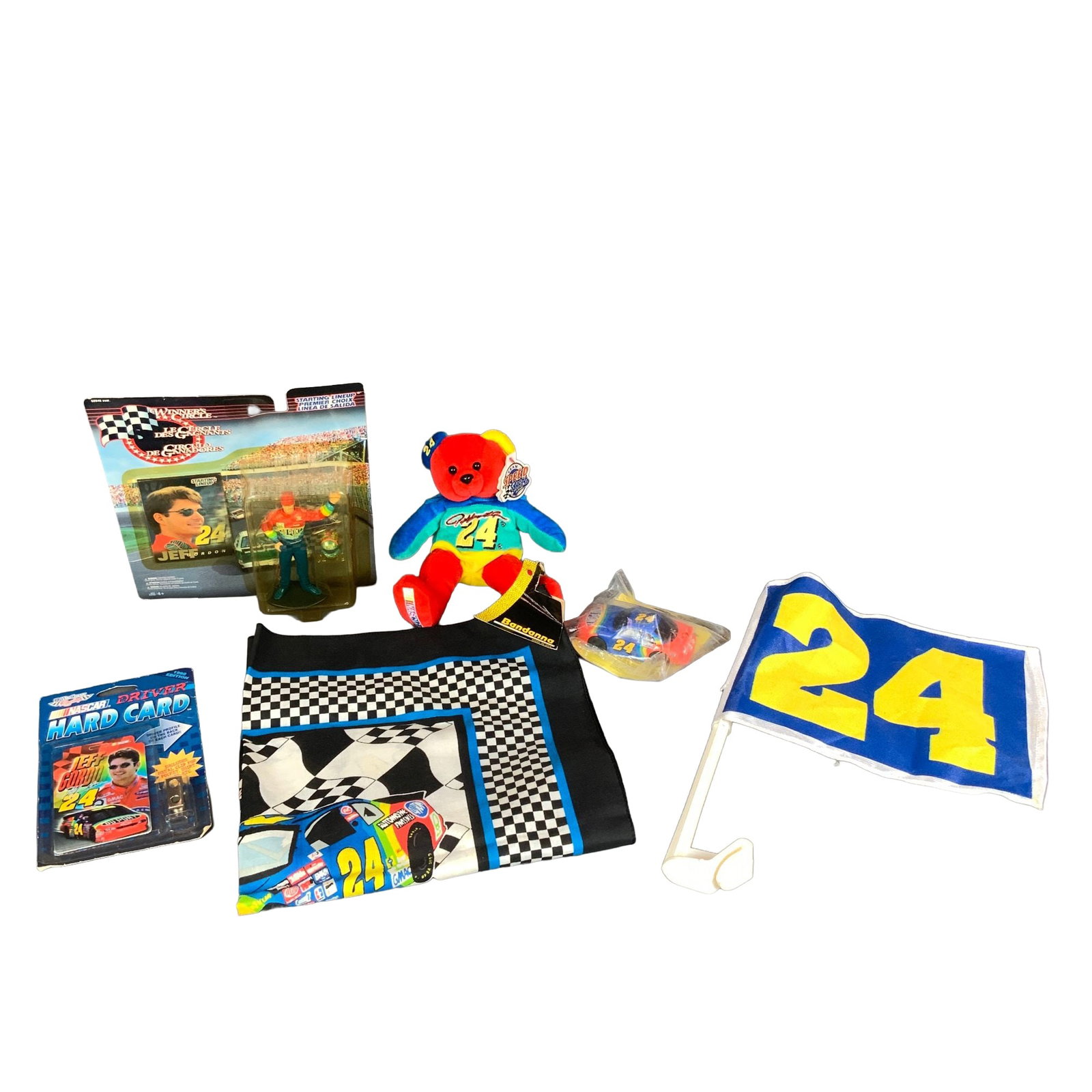 Six Vintage Jeff Gordon #24 NASCAR Memorabilia and Collectibles Including Winner's Circle Figure and (1 of 5)