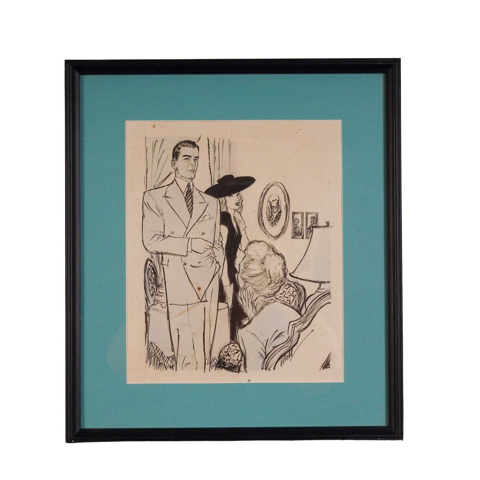 Wayne Hall Original Illustration, Don't Say That Word, 1945, Signed (1 of 6)