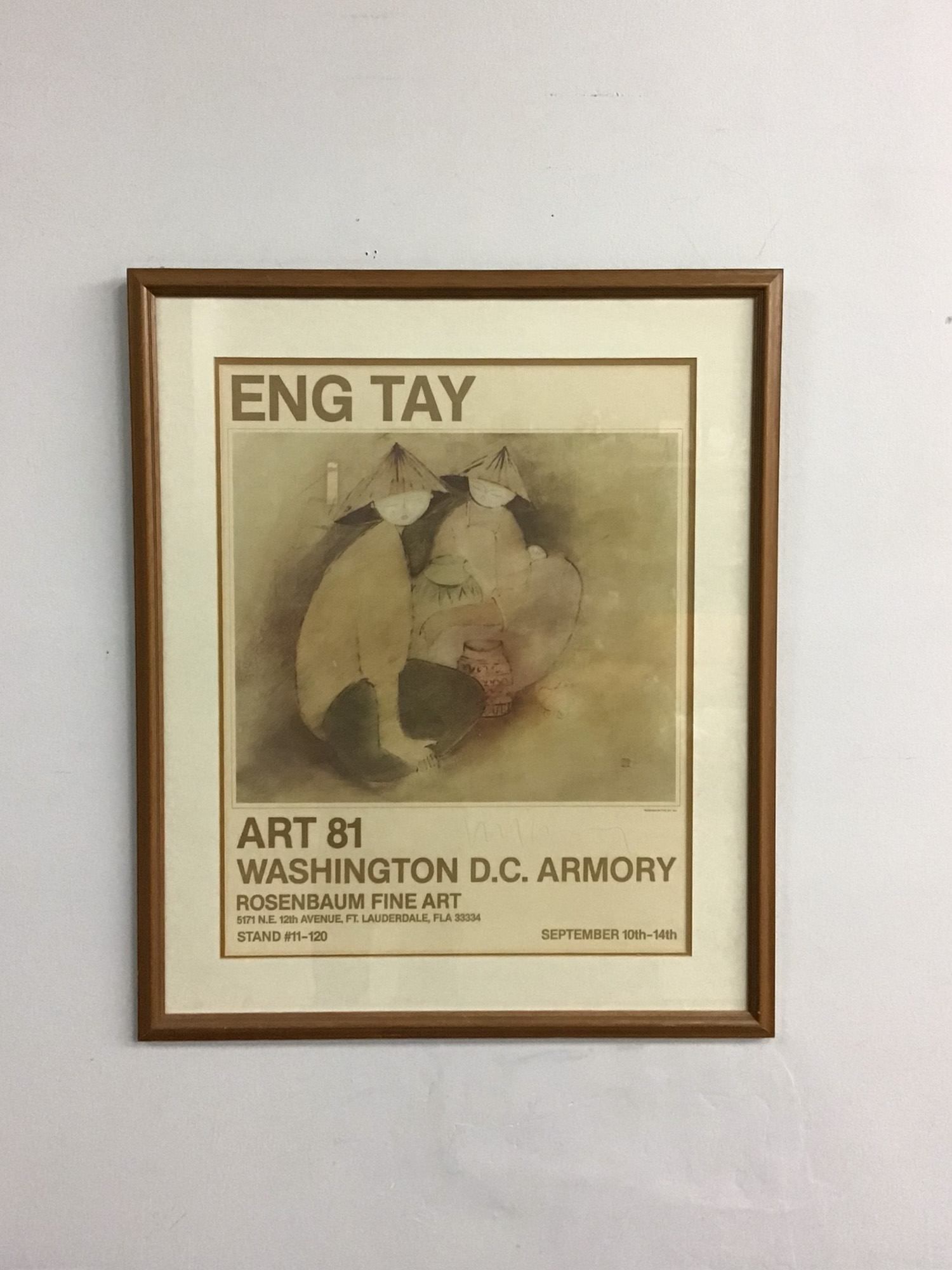 Eng Tay, 'ART 81 Washington D.C. Armory', Offset Lithograph Exhibition Poster, Hand-Signed: Eng Tay (Malaysian, b. 1947). An offset lithograph exhibition poster created for the ART 81 exposition at the Washington D.C. Armory, held September 10th-14th, 1981. The composition features two figur