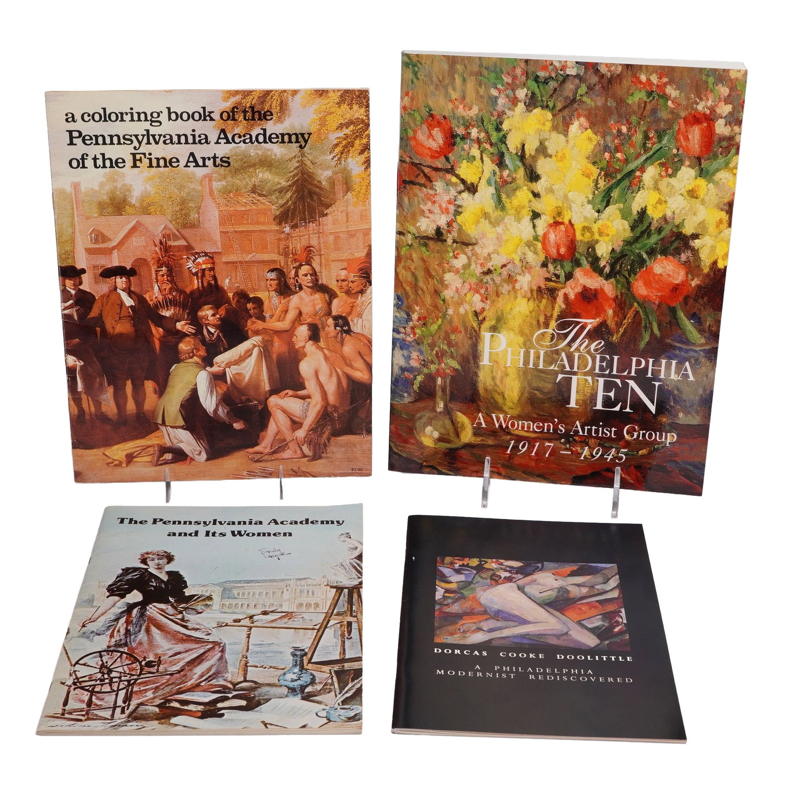 A Group of 4 Pennsylvania Art History Books and Exhibition Catalogs. Various Publishers.: This collection consists of 4 softcover publications focused on Pennsylvania-based art and history. The first volume is titled The Philadelphia Ten: A Women's Artist Group 1917 to 1945 by Page Talbott