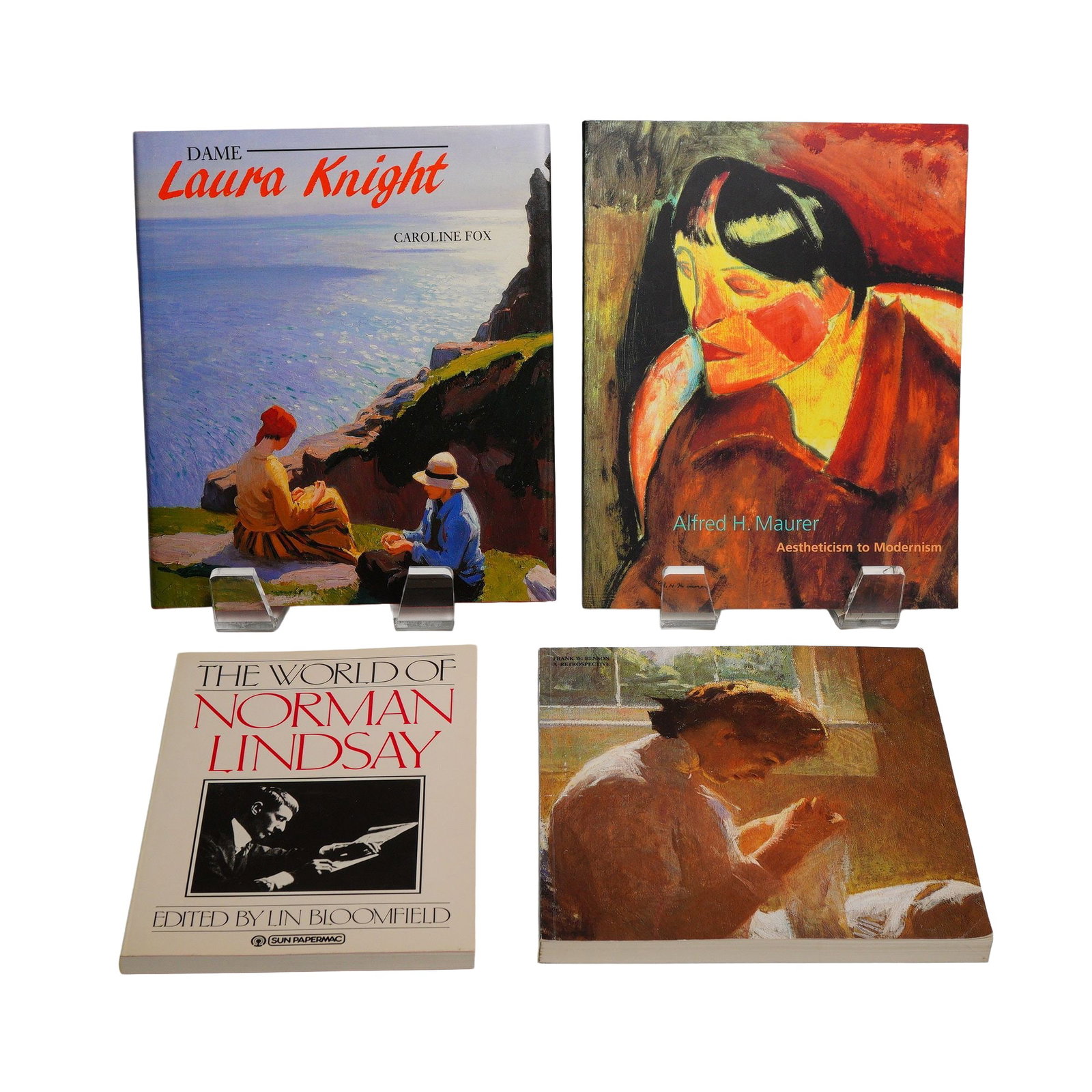Collection of 15 Art Monographs and Exhibition Catalogs Including Robert E. McGinnis Hardcover Book: An assortment of 15 art reference books and exhibition catalogs focusing on 19th and 20th-century artists. The collection features a mix of hardcover volumes with dust jackets and softcover exhibition