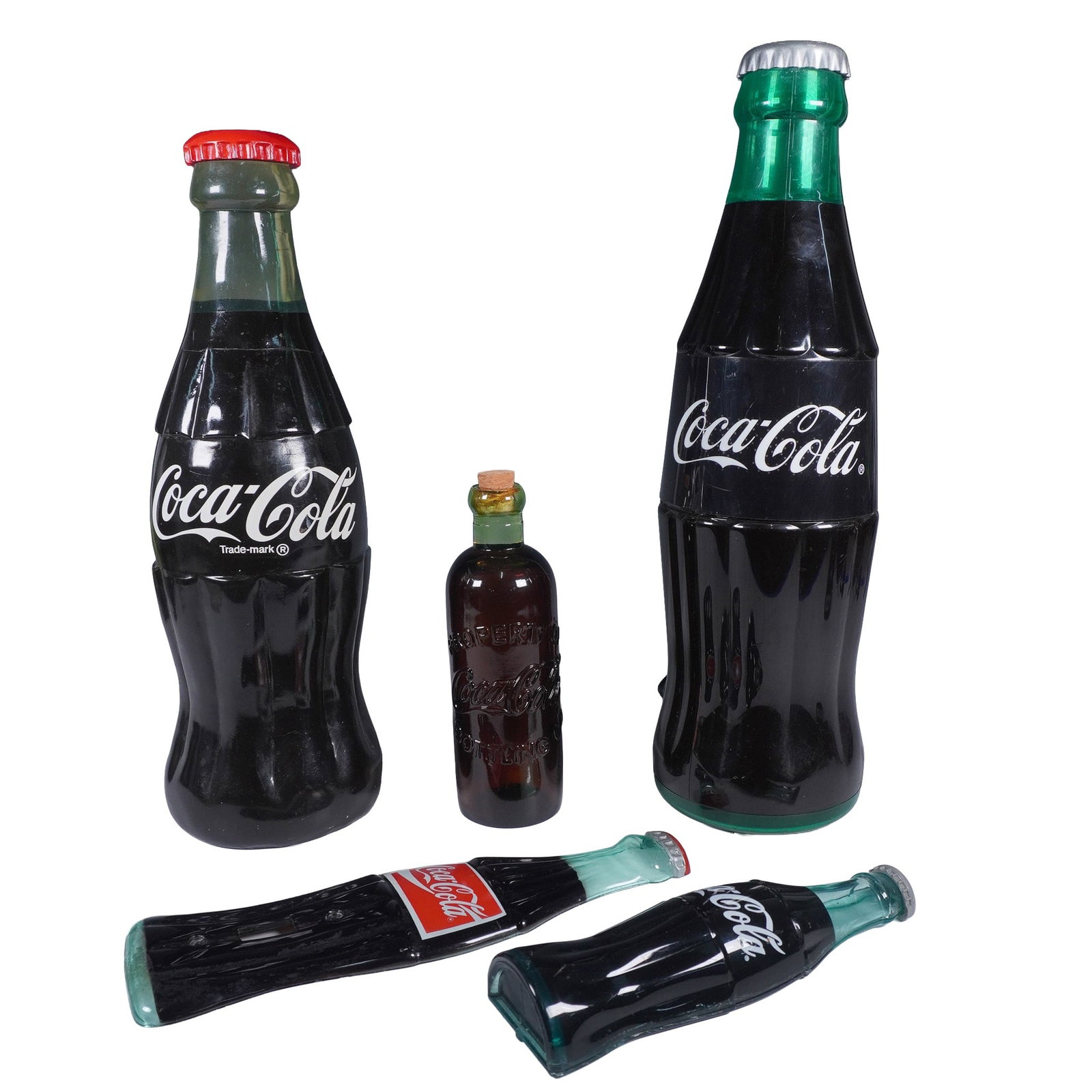 5pc Coca-Cola Collectibles, Bottles and Replica Lamp (1 of 4)