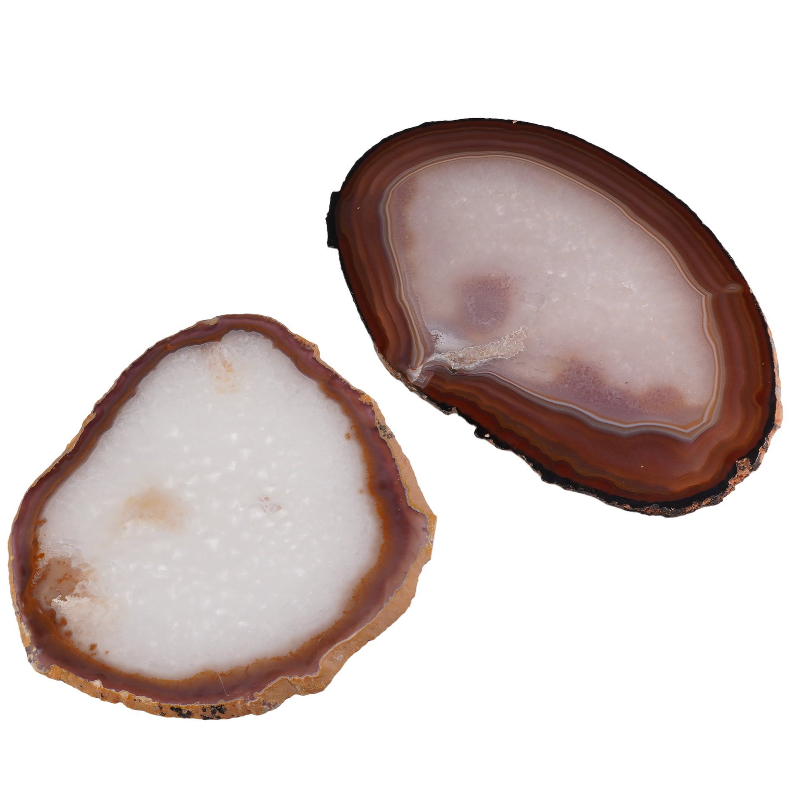 2pc Polished Agate Geode Slices with Druzy Quartz Centers (1 of 4)