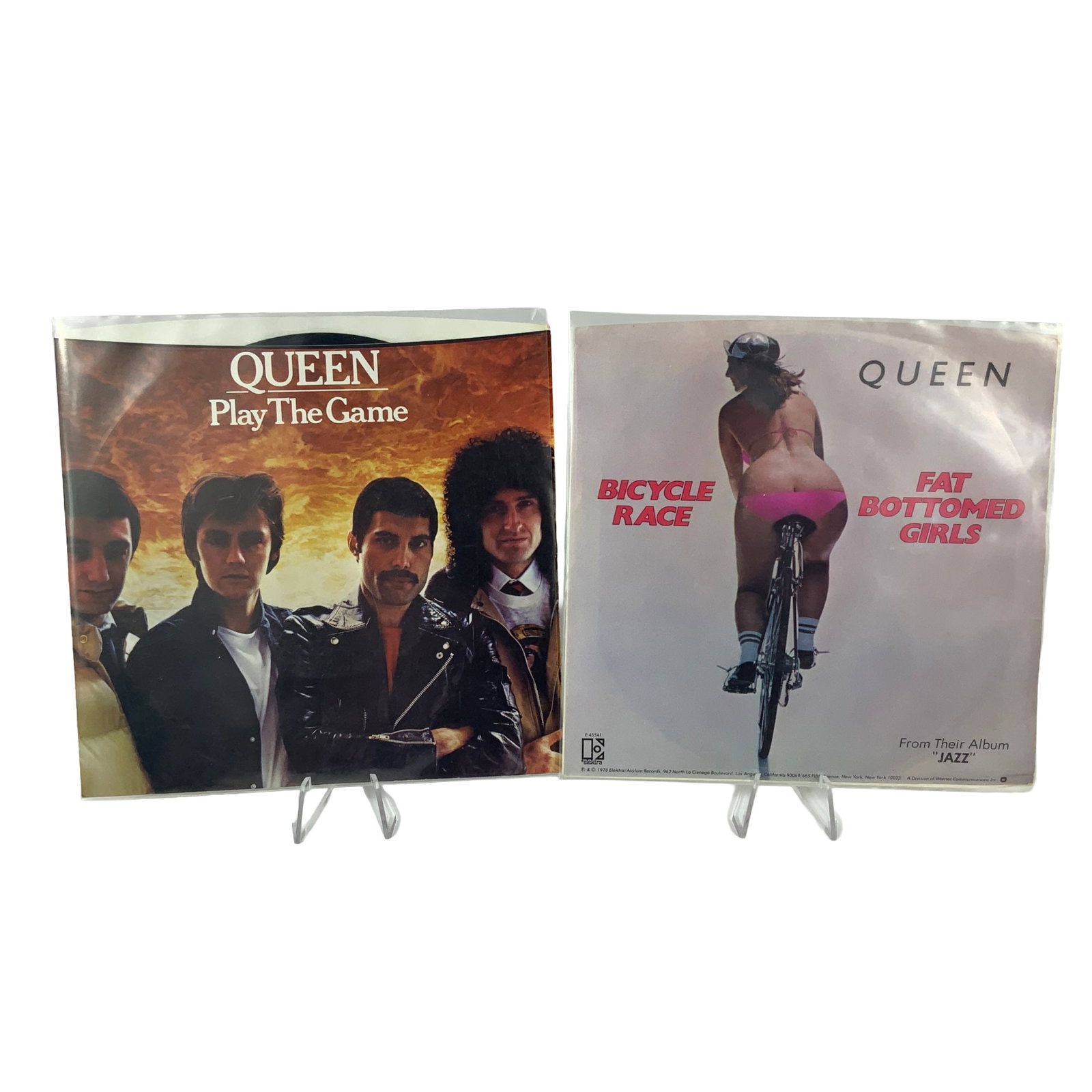 Queen & Freddie Mercury two 7-Inch Hit Singles Including Bicycle Race and Play The Game (1 of 2)