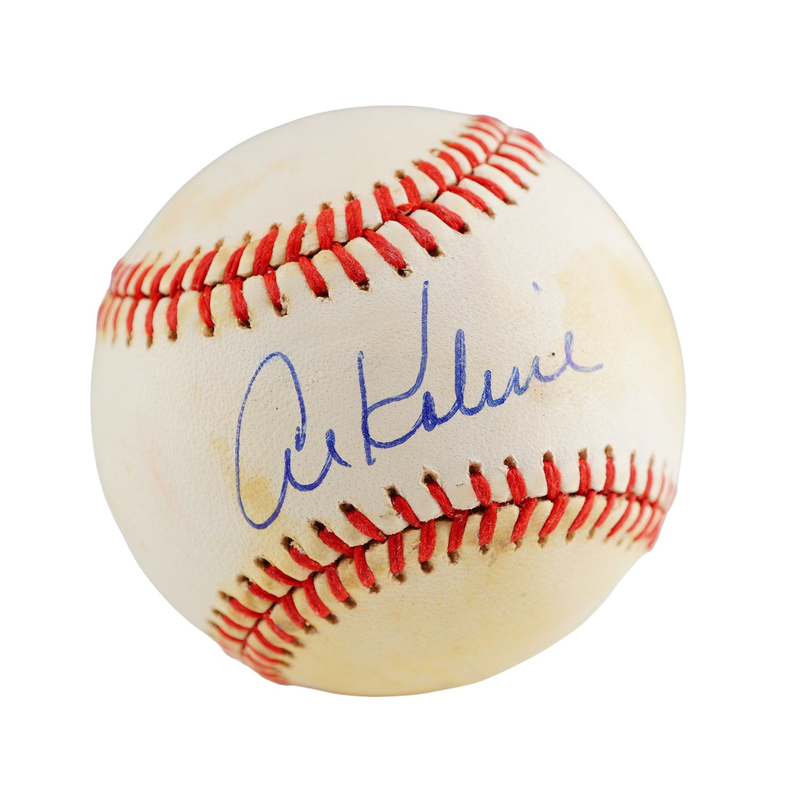Al Kaline Signed Rawlings Official American League Baseball, PSA Authenticated: This lot features a Rawlings Official American League baseball hand-signed by Detroit Tigers legend and Hall of Famer Al Kaline. The signature is placed on a side panel in blue ink. The baseball is an