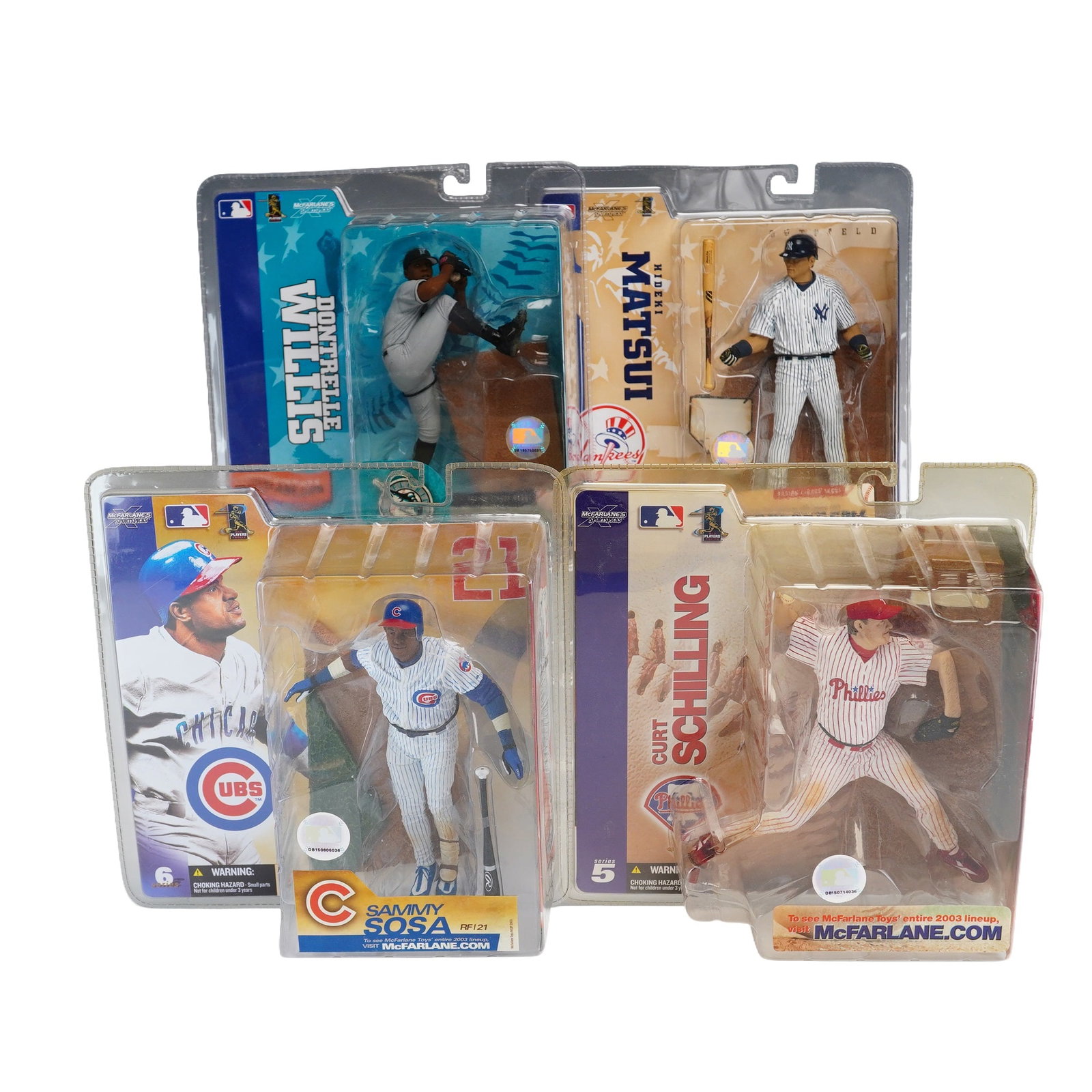 4pc McFarlane Toys MLB Sportspicks Action Figures Featuring Sammy Sosa, Dontrelle Willis, Hideki (1 of 3)