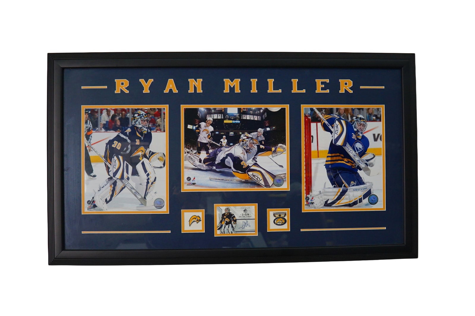 Ryan Miller Buffalo Sabres Hockey Memorabilia Collage Display with Autographed Card (1 of 3)