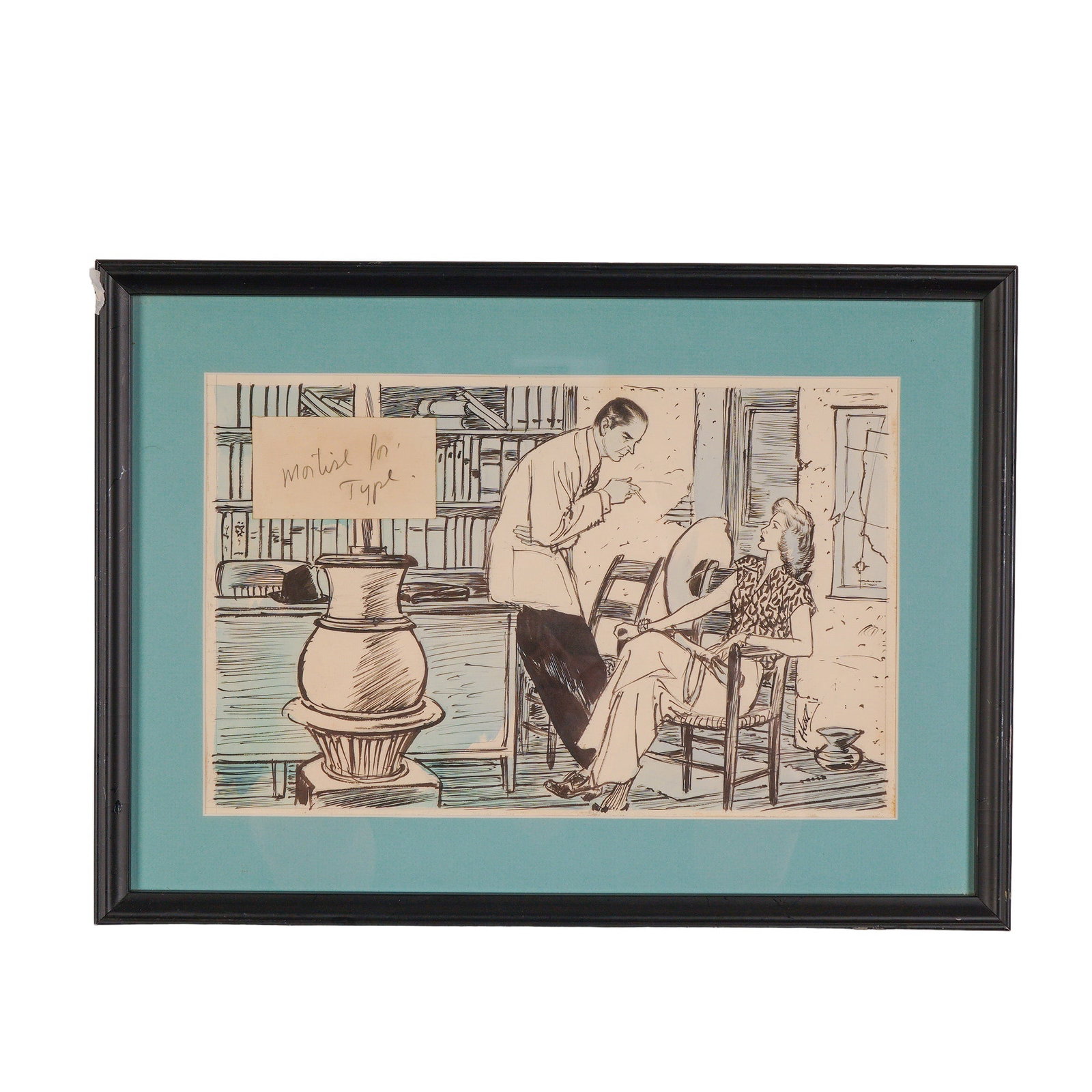 Wayne Hall 1944 Original Illus. for The Hidden Town, Signed (1 of 5)