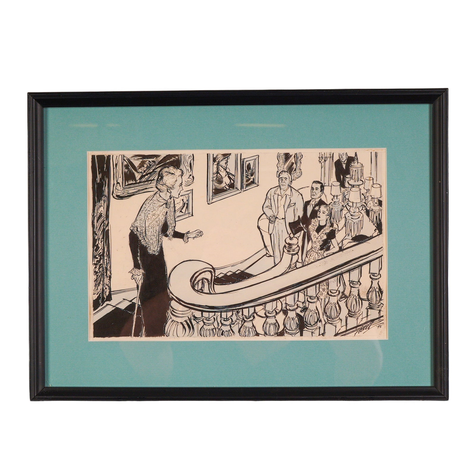 Wayne Hall Original 1945 Illustration for Unlovingly Yours, Signed (1 of 6)