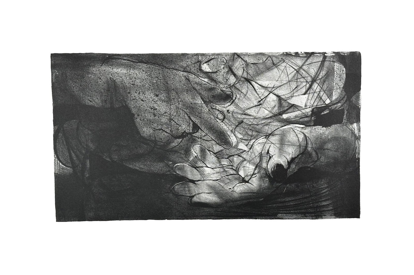 Unknown Artist, Lithograph Hands Signed: Lithograph titled Hands. Signed lower right numbered .8/55 Sight size 15" x 30"