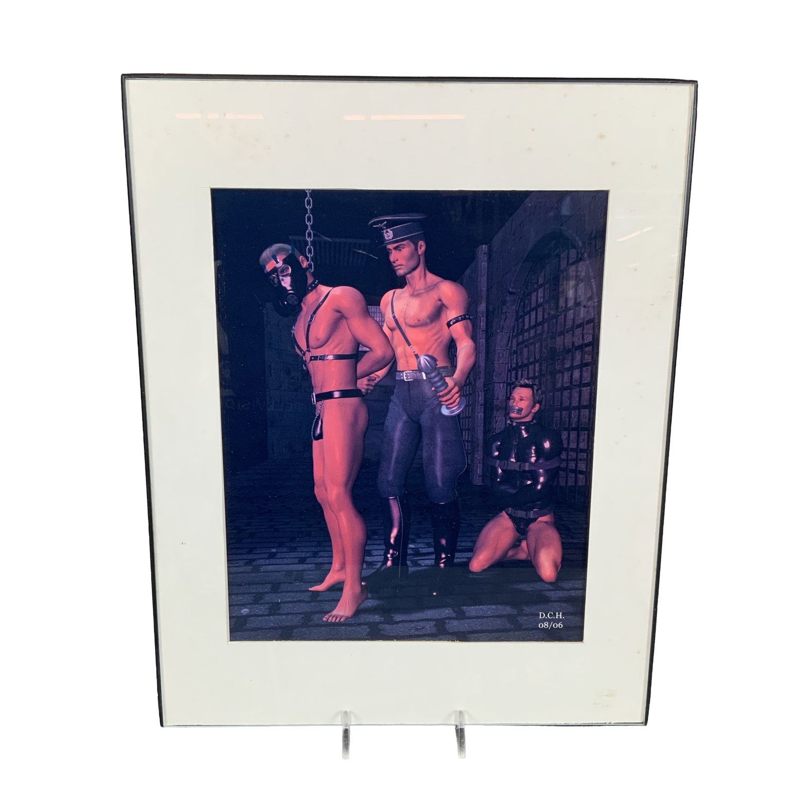 David C. Haslitt (American, 20th century) Homoerotic Art Print: Framed homoerotic art print by artist David C. Haslitt. Initials DCH and dated 08/06 lower right corner. Dimensions: 11.25"L x 0.75"W x 14.25"H Weight: 1.00 lb 8.00oz