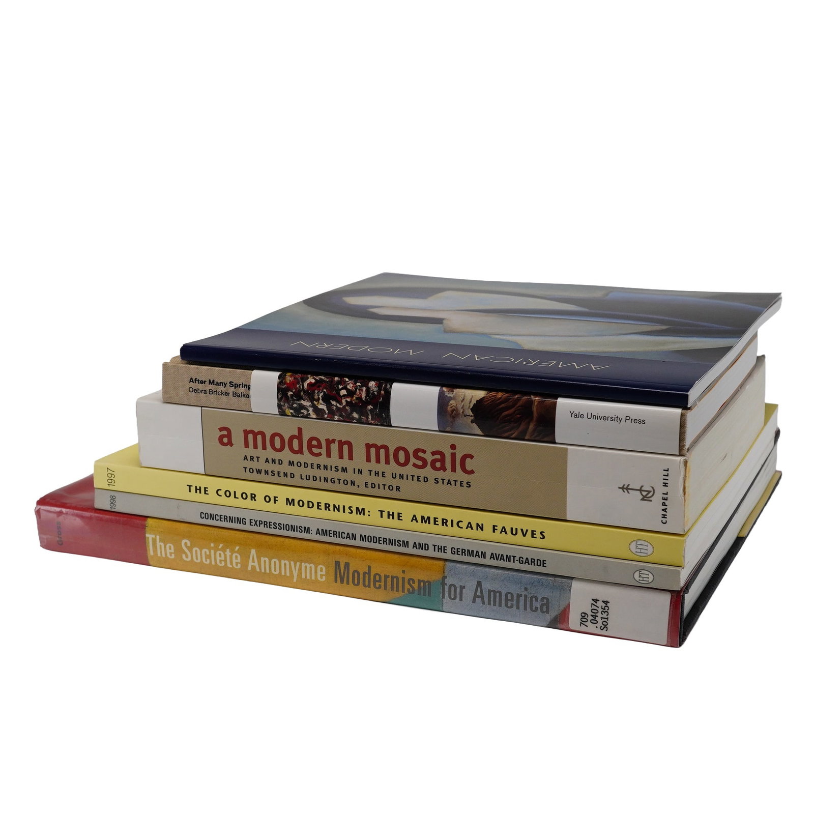 6pc Collection of Art Books on American Modernism: A collection of 6 volumes concerning the history of American Modernism and regional art movements, comprised of a mix of hardcover and softcover trade paperbacks. The lot includes After Many Springs: