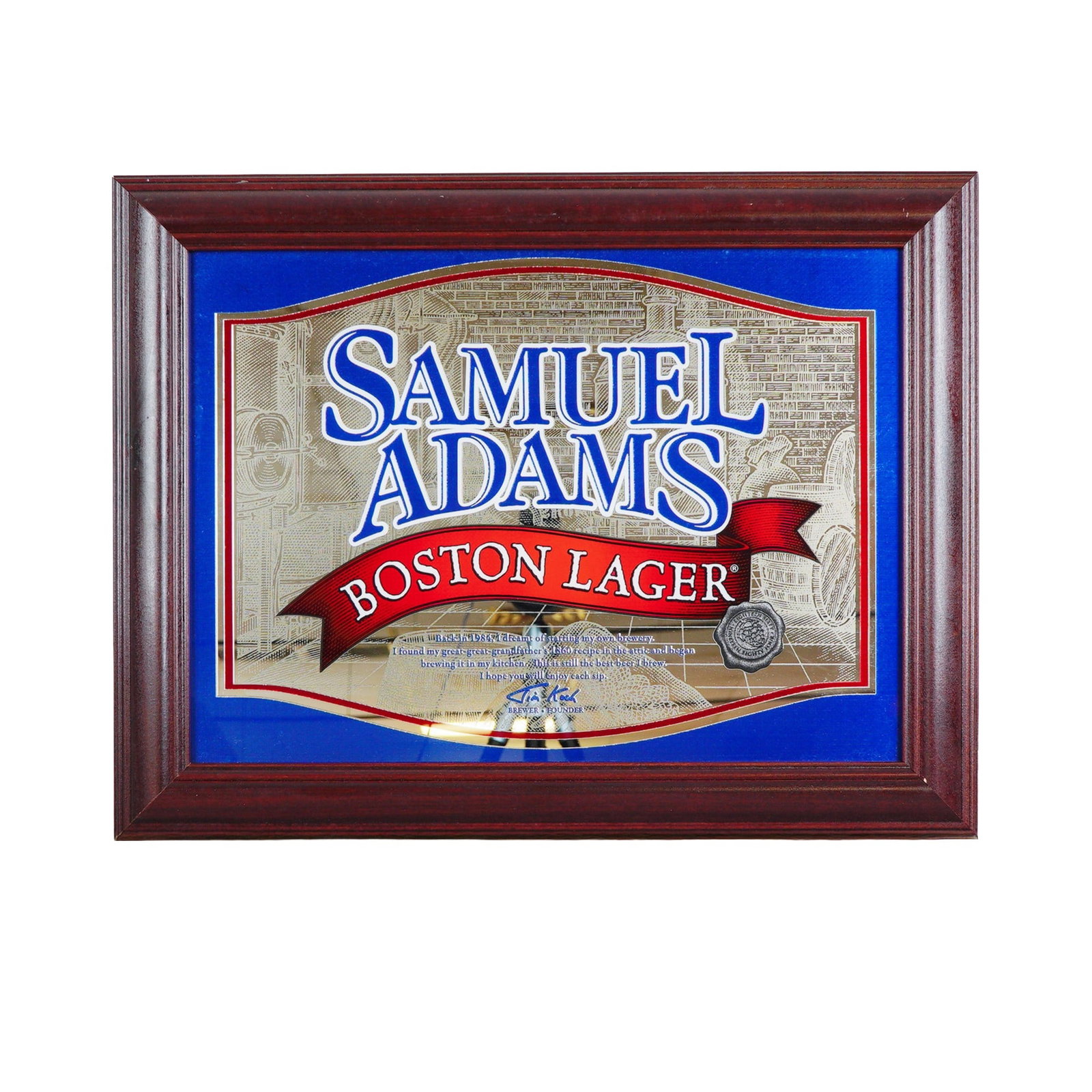 Samuel Adams Boston Lager Mirror Sign in Wooden Frame (1 of 2)