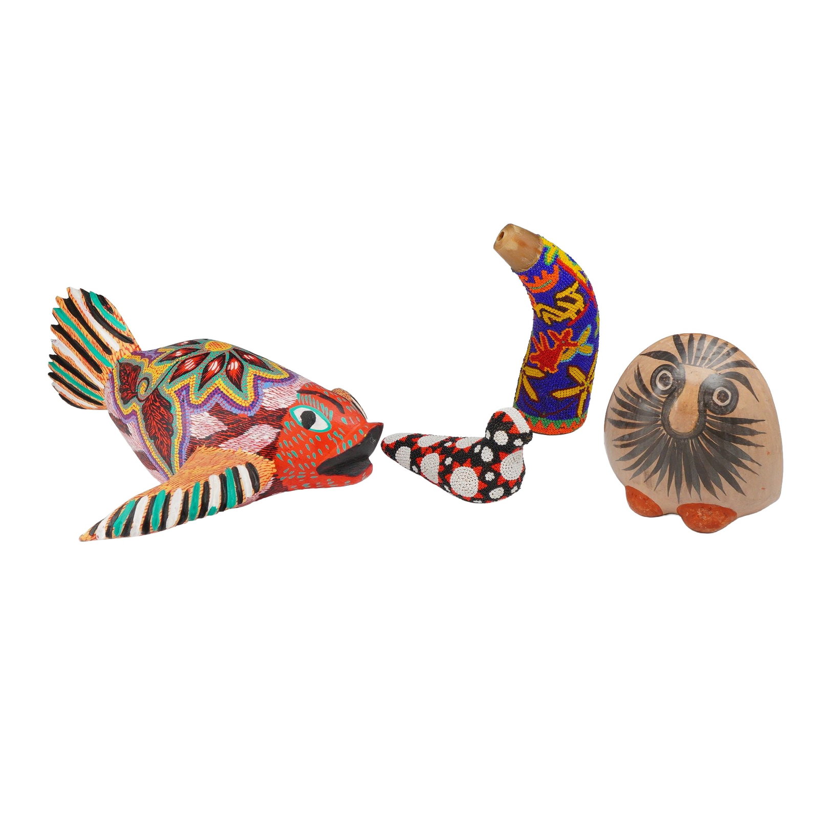 4pc Mexican Folk Art Pieces including Manuel Duarte Alebrije (1 of 3)