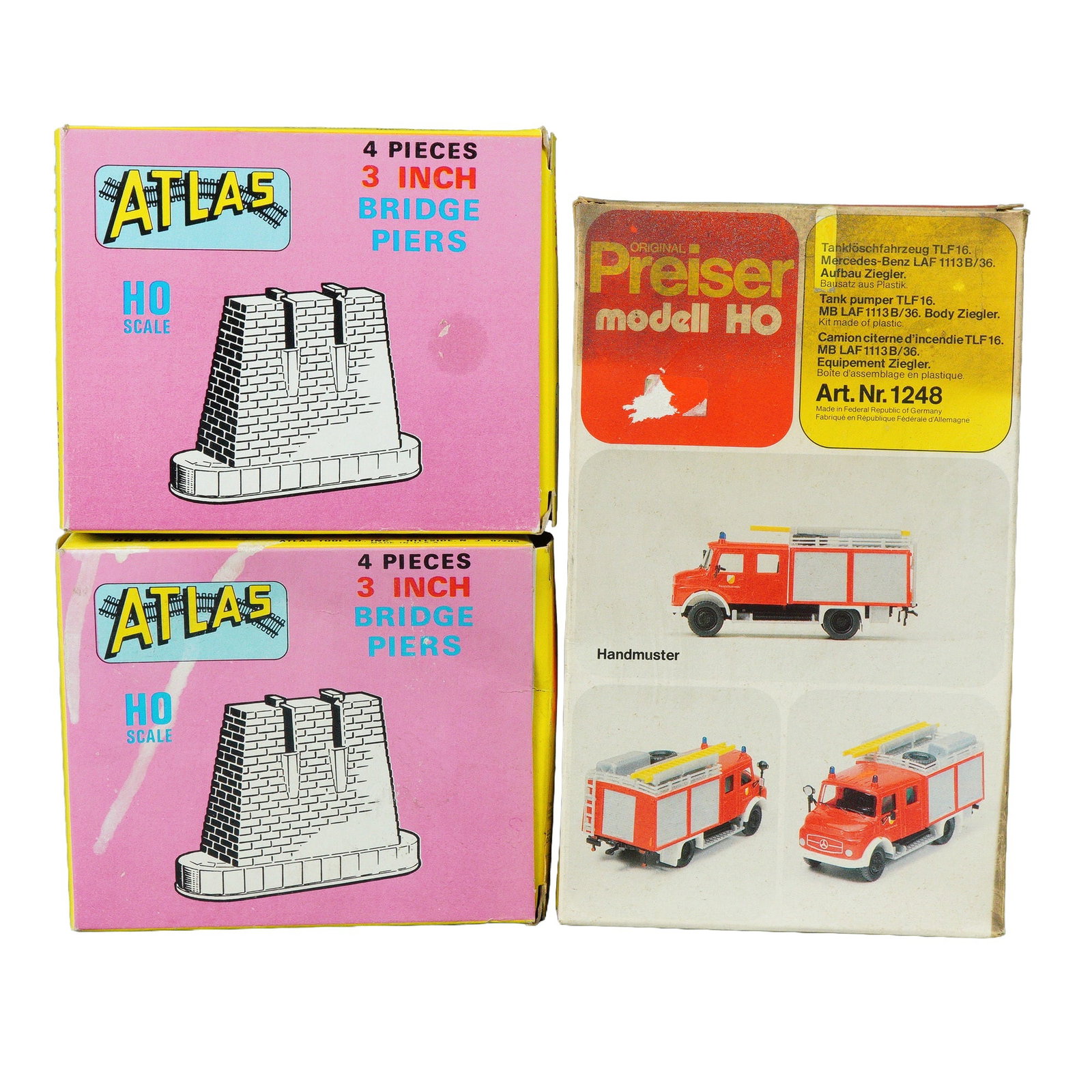 3 HO Scale Model Kits incl Preiser Mercedes Fire Truck (1 of 3)
