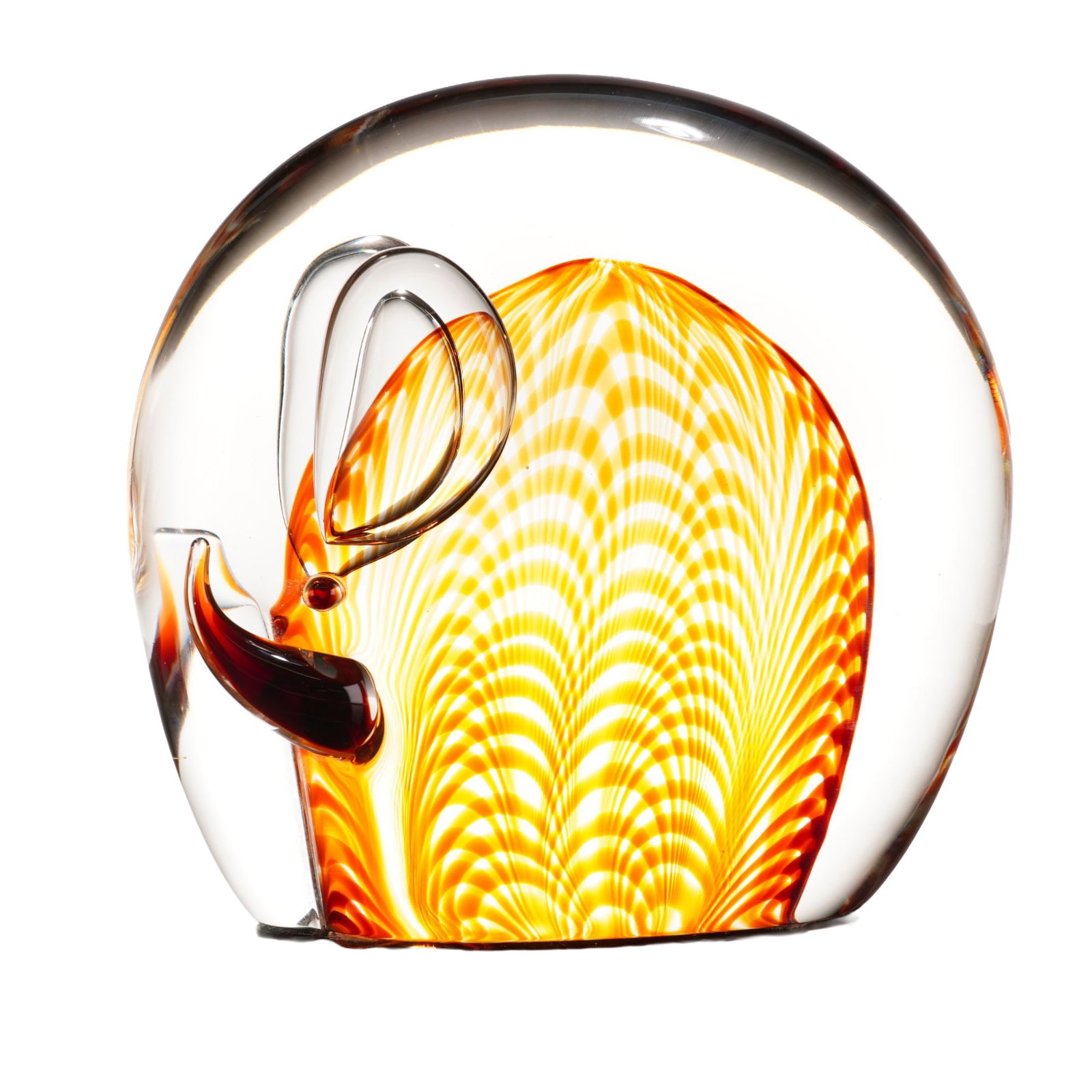 Renato Tosi for Cenedese Murano Sommerso Glass Elephant Figurine, 1988 (1 of 4)