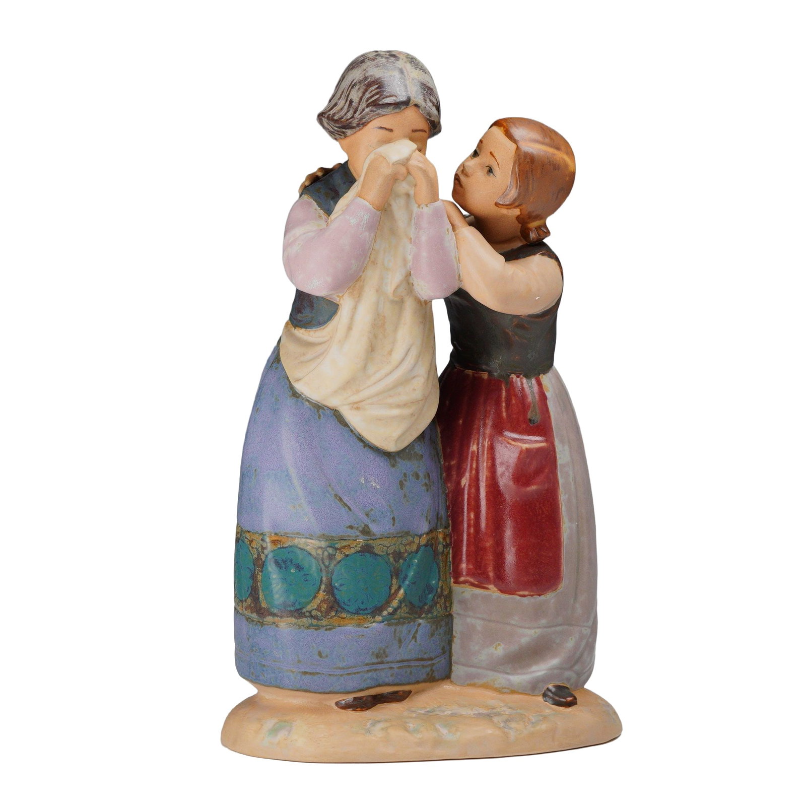 Lladro Gres Porcelain Figurine, Comforting Her Friend, Model 1326 with Box (1 of 4)