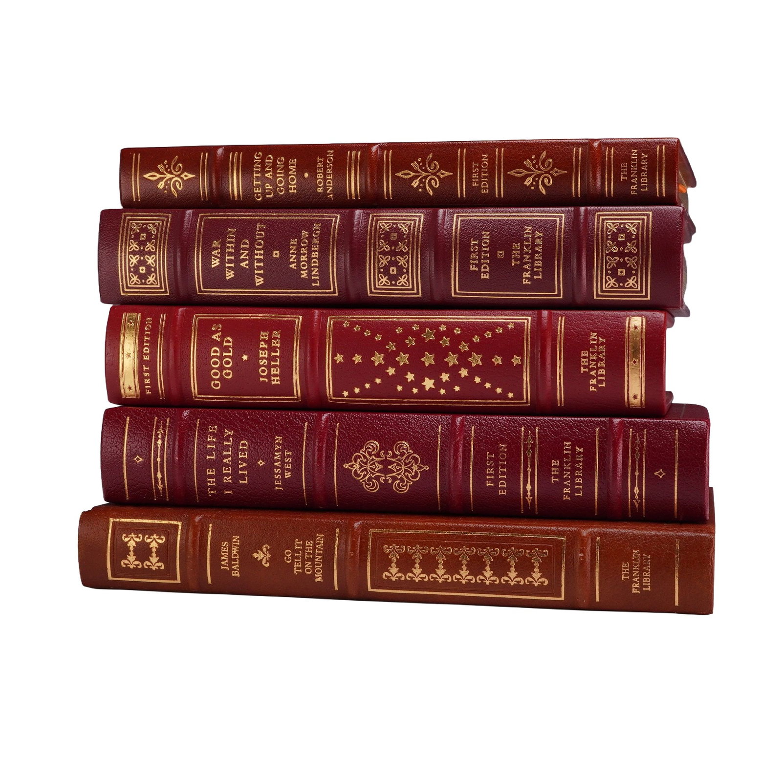 5pc Franklin Library Books, Go Tell It on the Mountain, Good as Gold, War Within and Without, and (1 of 5)