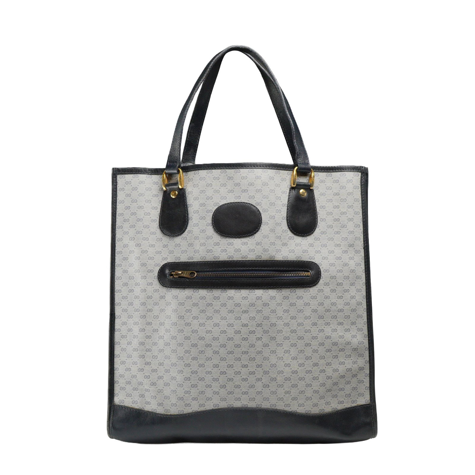 Gucci Accessory Collection Tote Bag: Highly collectible vintage Gucci tote bag from the iconic 1980s Accessory Collection. Crafted in Italy, this timeless piece features the rare and delicate grey Micoguccissima monogram coated canvas, b