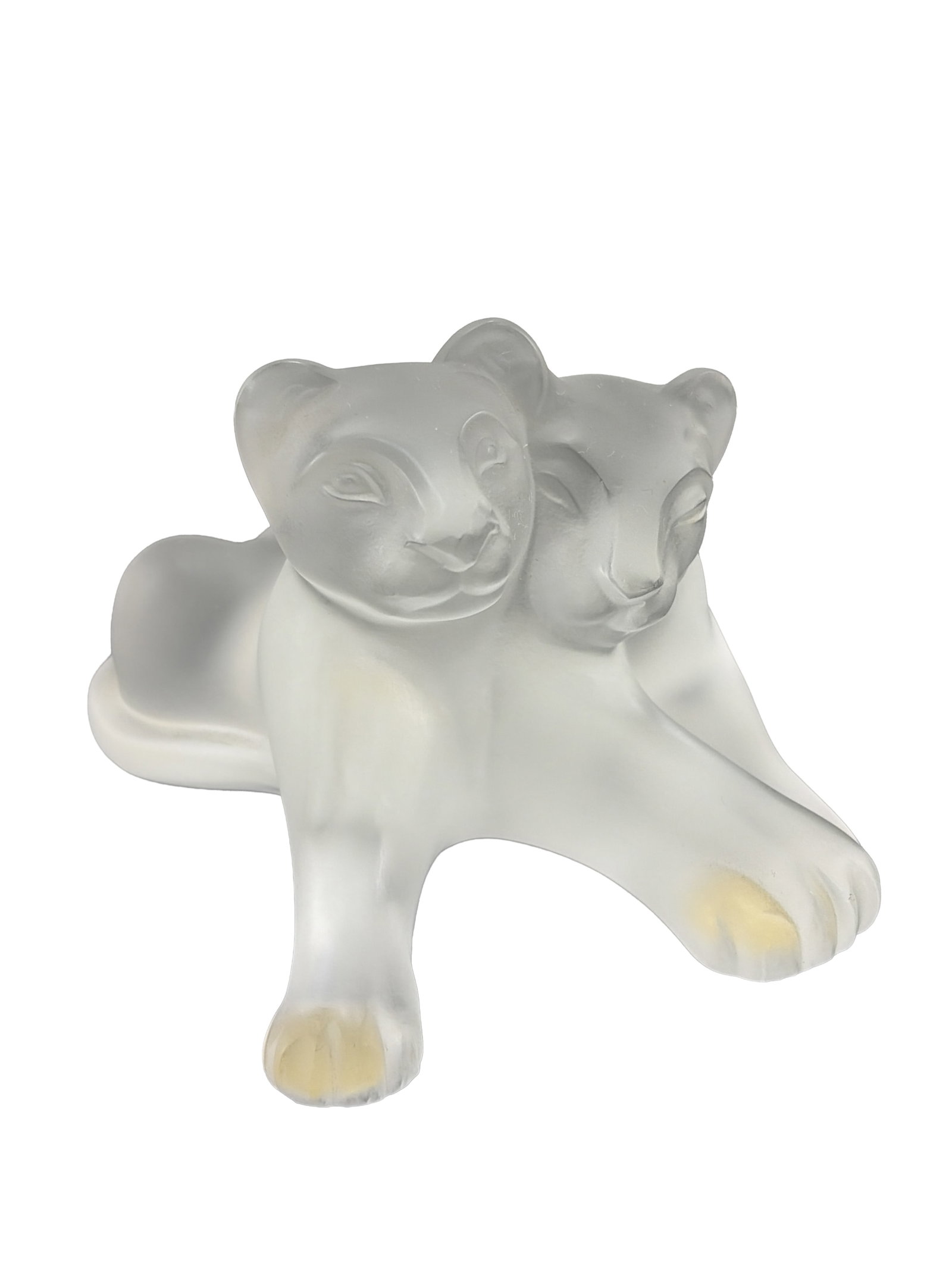 Lalique Frosted Figurine, Lion Cubs (1 of 3)