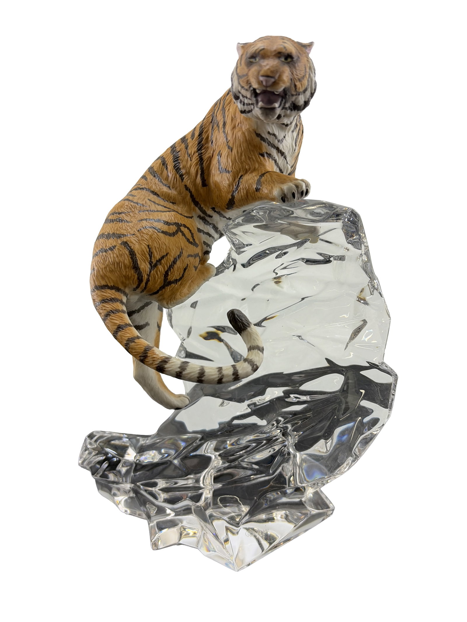 Franklin Mint Porcelain and Crystal Tiger Figurine (1 of 3)