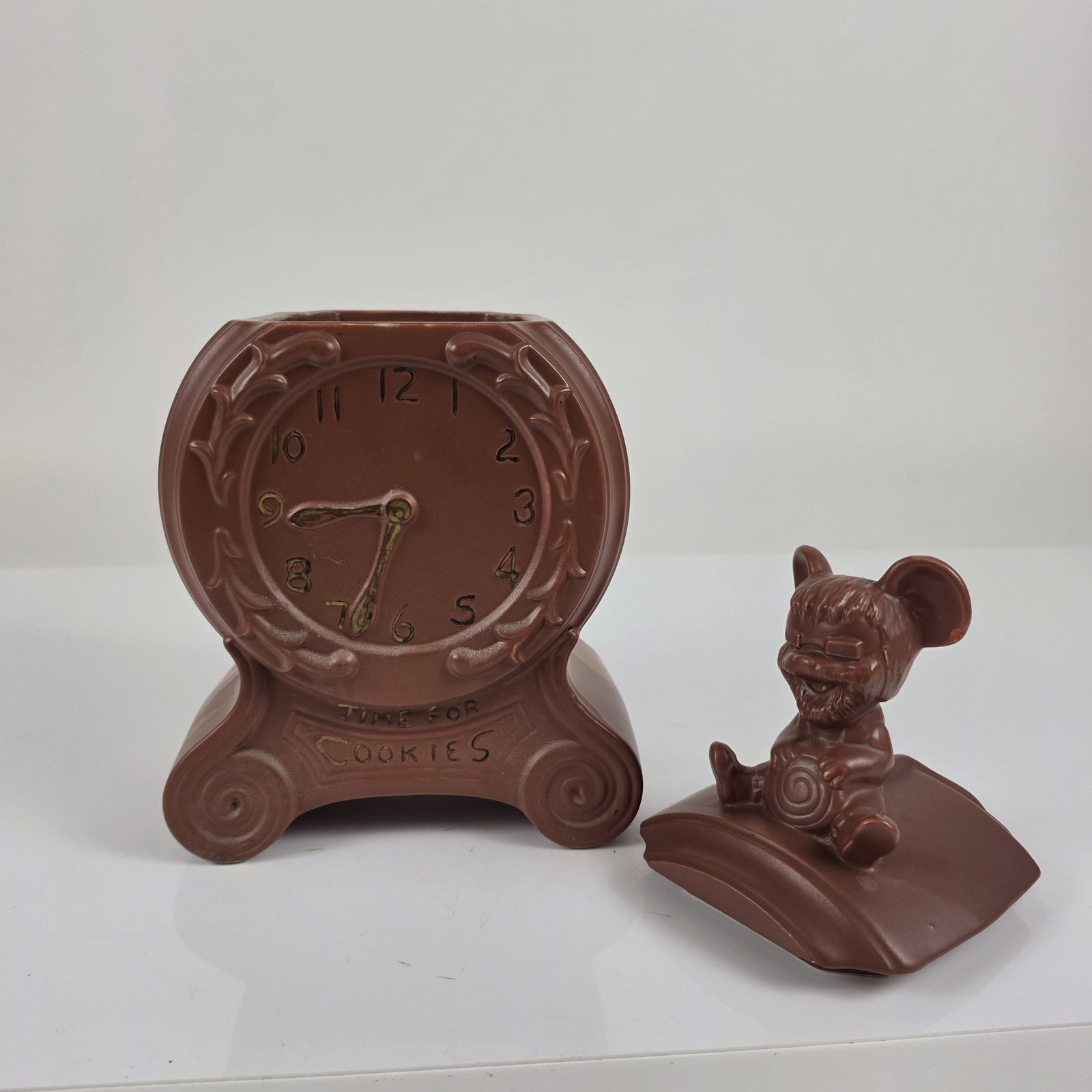 McCoy Ceramic Clock Mouse Cookie Jar - 4