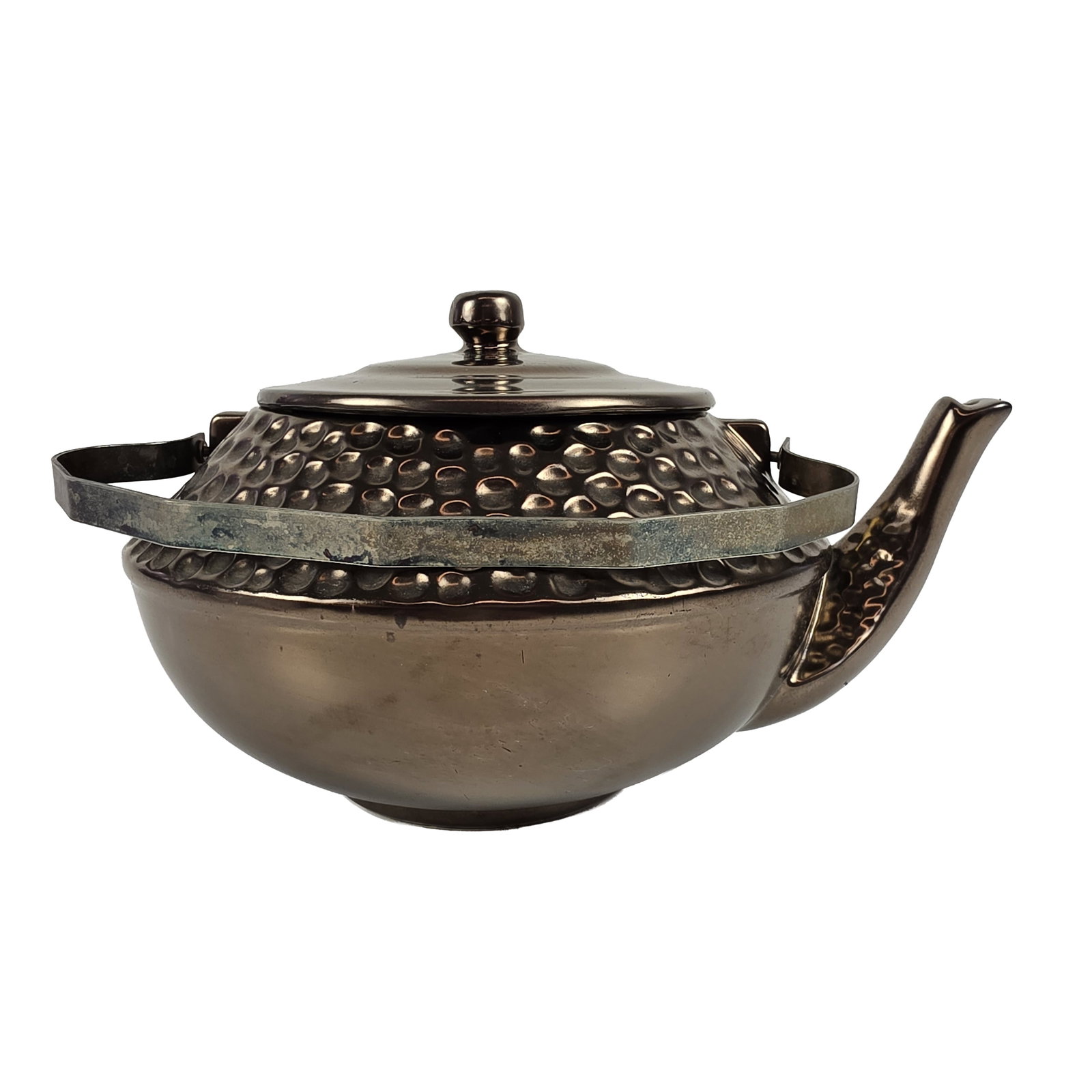 McCoy Hammered Bronze Luster Glaze Ceramic Teapot (1 of 4)