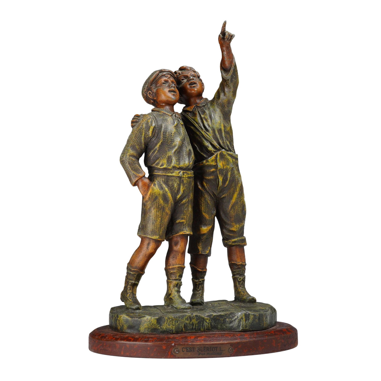 Ruffony, C'est Bleriot! Cold-Painted Spelter Figure on Base (1 of 4)