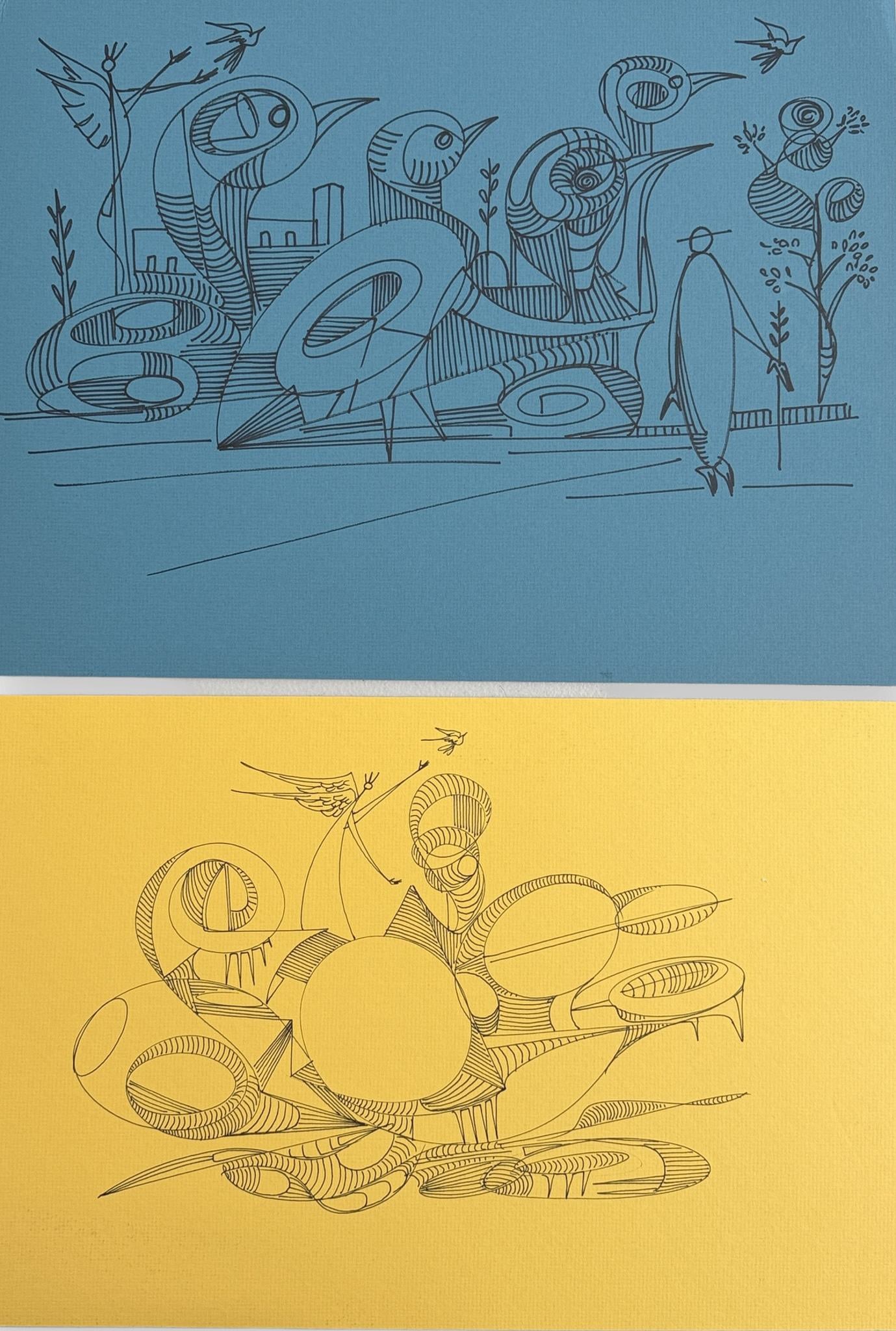 2pc Alfonso Rendon aka Masplata (Panamanian, 1957 - 2025), Pen and Marker on Board, Angels (1 of 5)