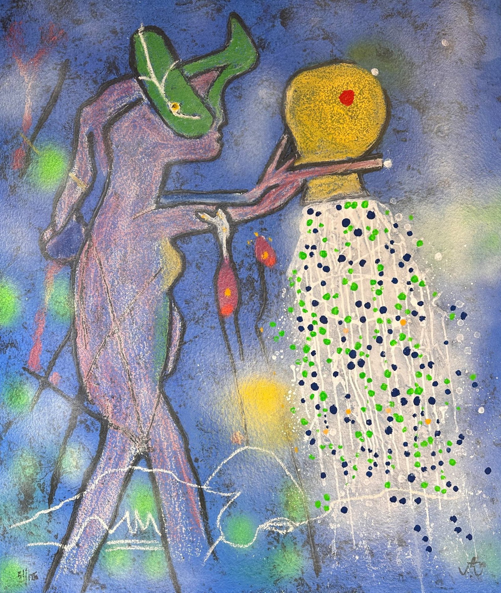 Roberto Matta (Chilean 1911-2002) Carborundum Etching on Handmade Paper La Dulce Aqua Vita signed (1 of 5)