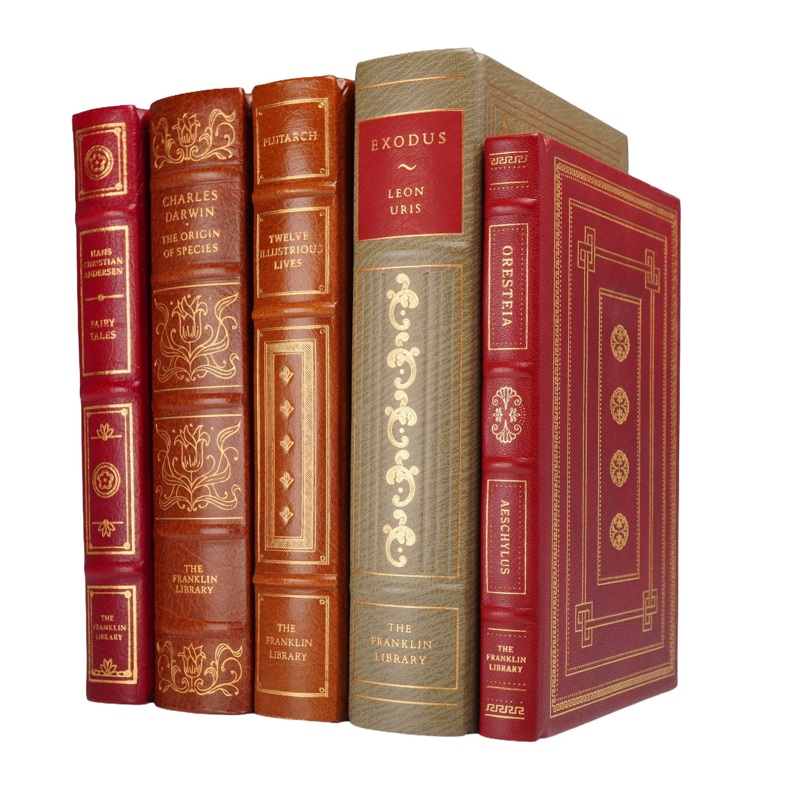 5pc Book Lot of Franklin Library Limited Editions Including Uris, Leon. Exodus (Signed) (1 of 6)