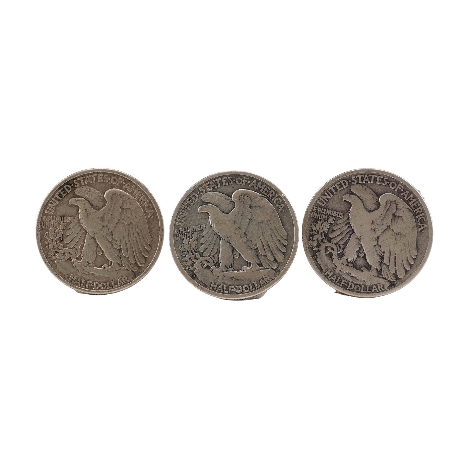 3pc 1939 to 1942-D Walking Liberty Silver Half Dollars (1 of 2)