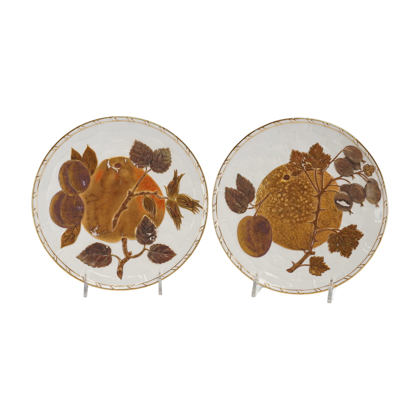 2pc Wedgwood Gilded Fruit Plates (1 of 3)