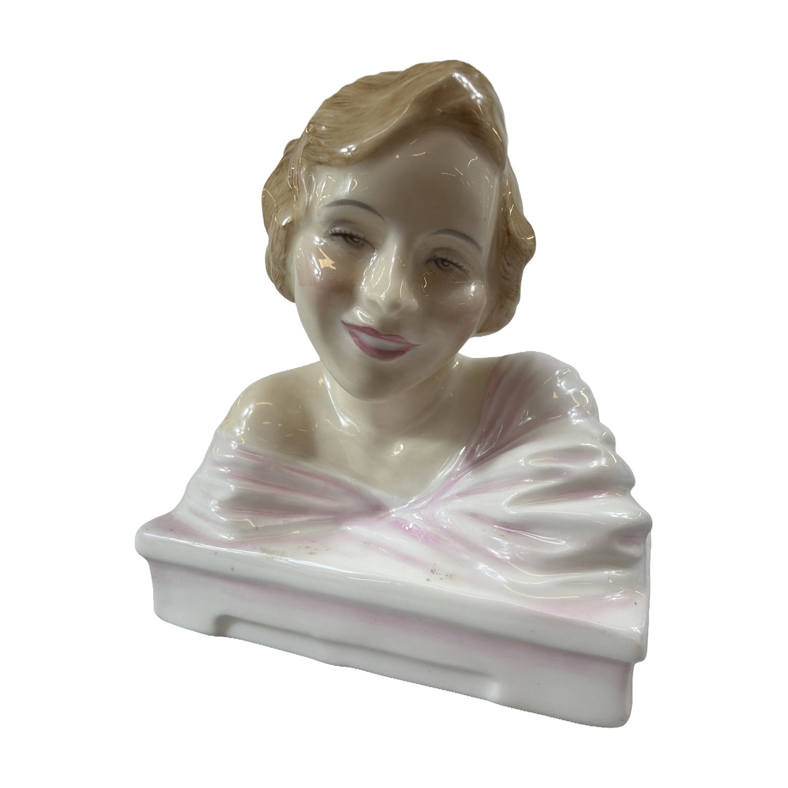 Royal Doulton Vera Bone China Bust HN4169: Royal Doulton Archives collection bone china bust, titled Vera, model HN 4169. This piece is a modern recreation by sculptor Timothy Potts, based on an original Art Deco era design by the Royal Doulto