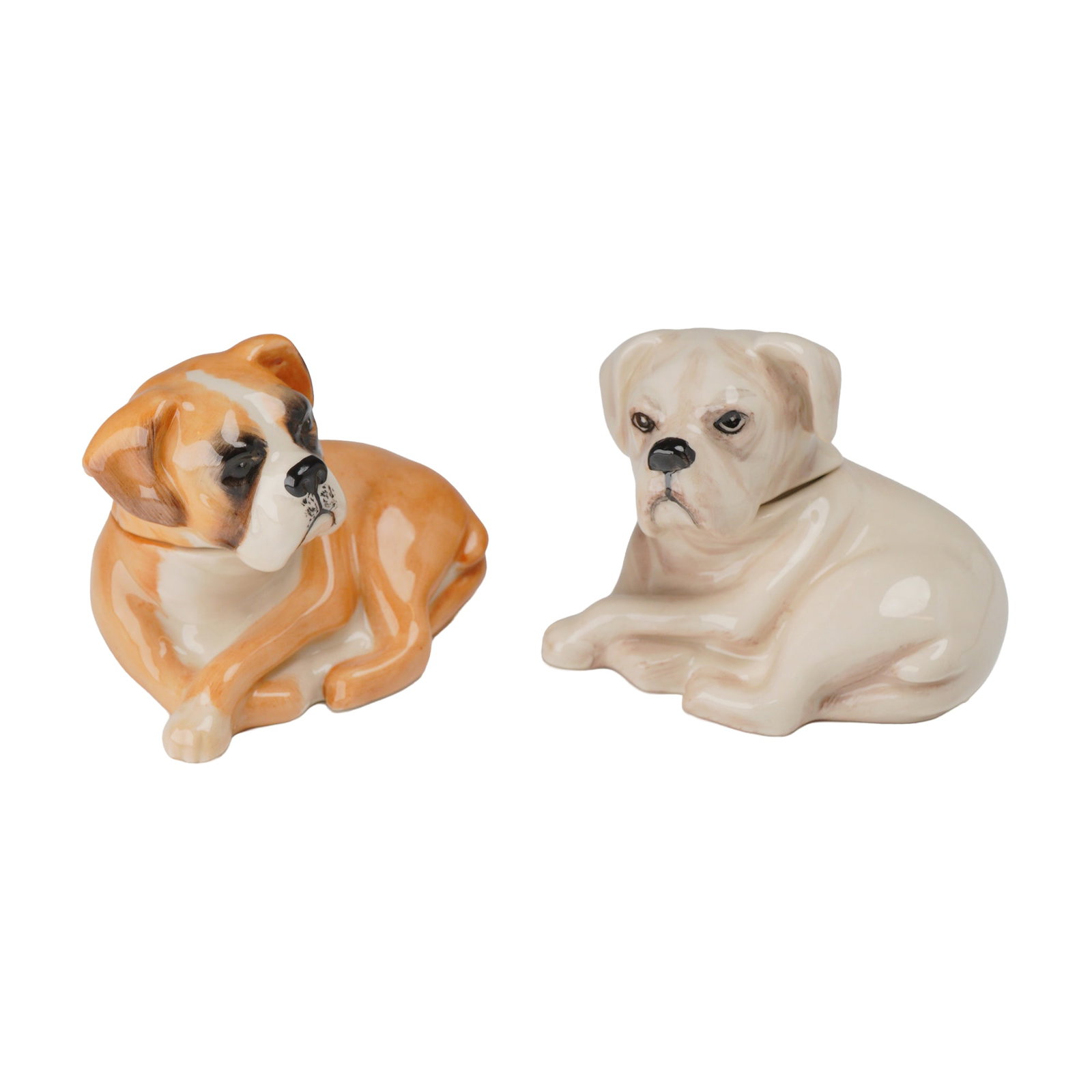 2pc Kevin Francis Porcelain Face Pots, Limited Edition Boxer Dogs (1 of 3)