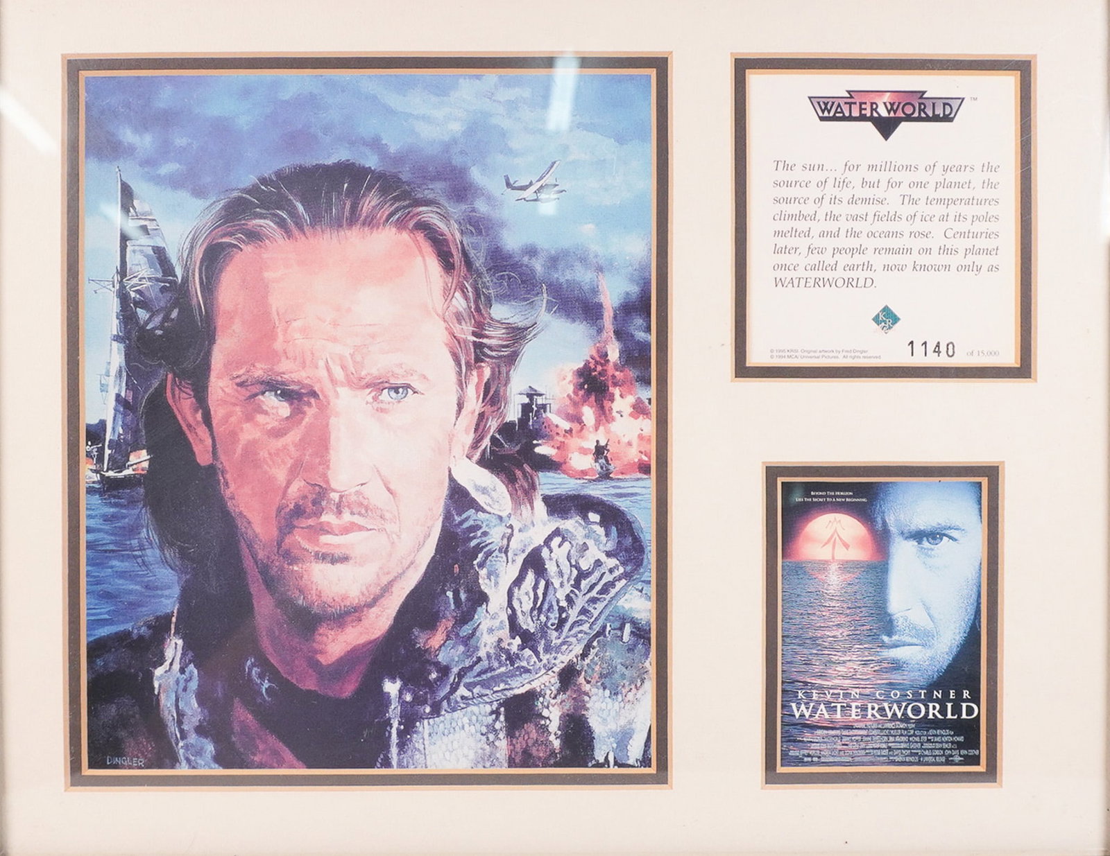 Frank Dingler Framed Movie Lithograph, Waterworld (1 of 5)