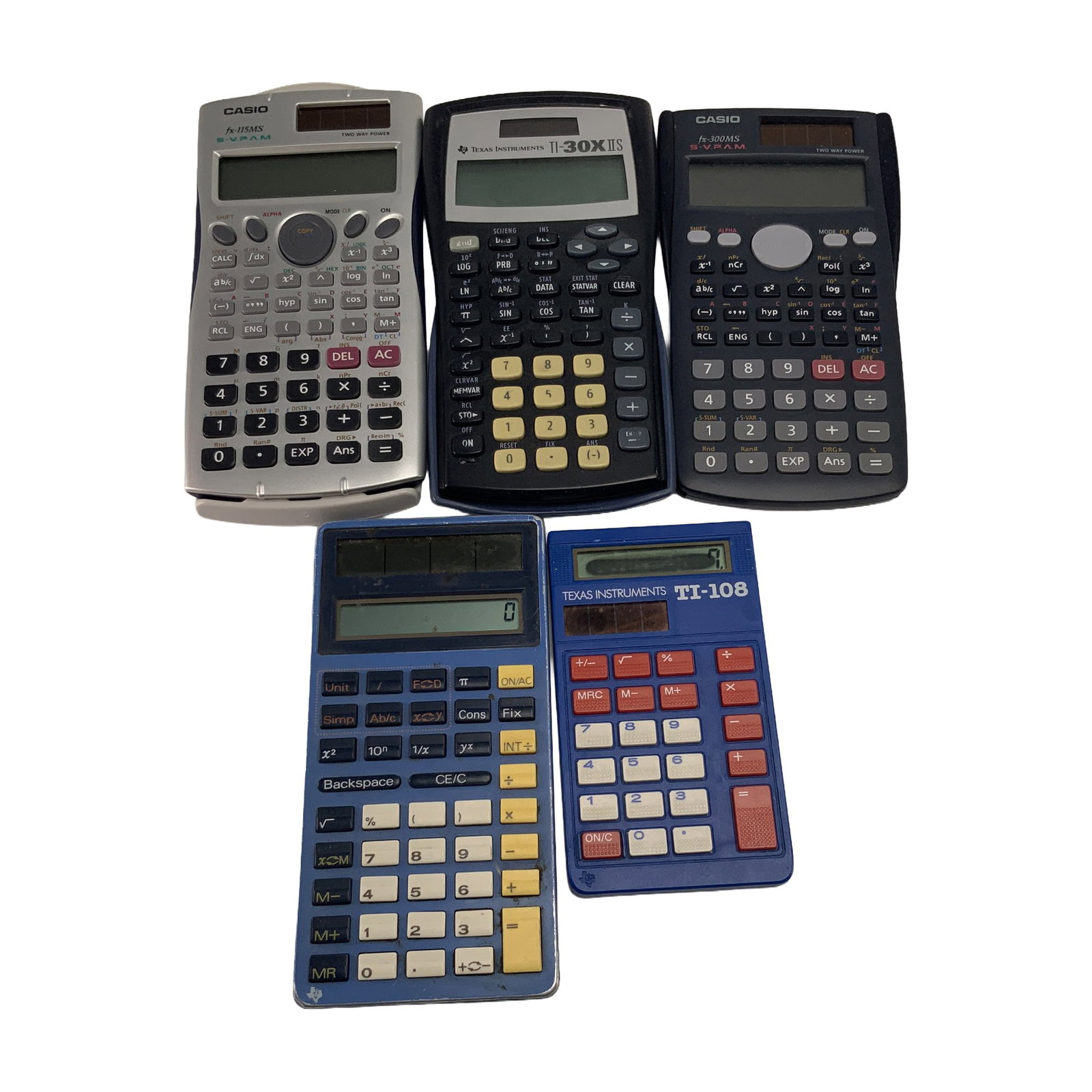 5pc Texas Instruments and Casio Calculators (1 of 2)