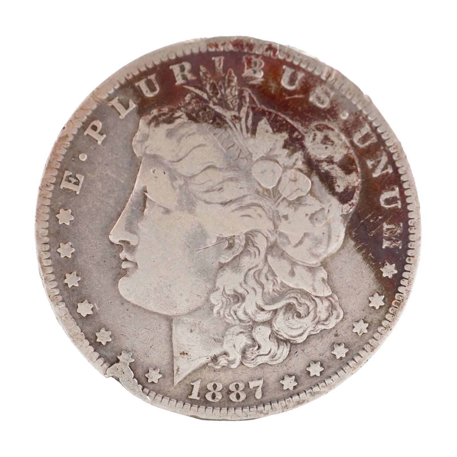 1887 U.S. Morgan Dollar 90% Silver Coin, Circulated (1 of 3)