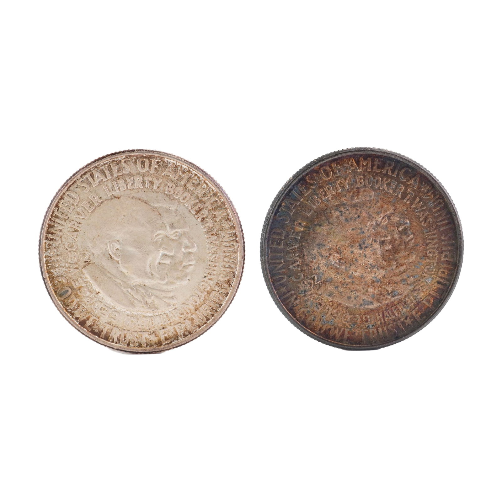Lot of 2 U.S. 1952 Washington-Carver 90% Silver Half Dollar, Non-Circulated (1 of 3)