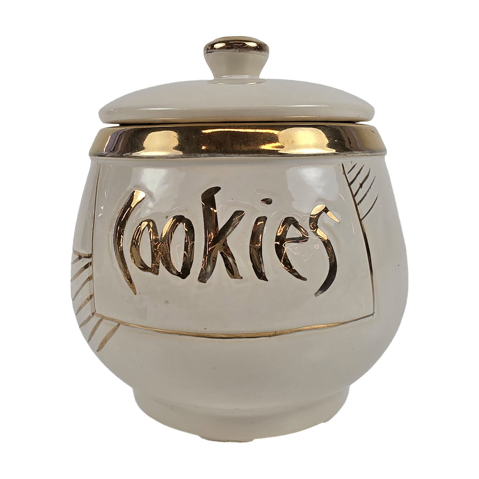 McCoy Ceramic Gilt Gold Cookie Jar (1 of 4)