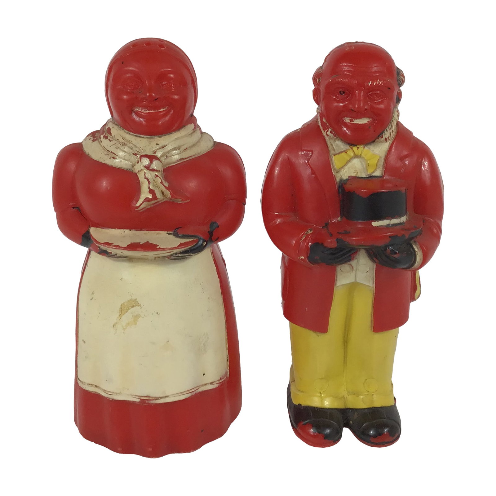 A Pair of F & F Die Works Aunt Jemima and Uncle Moses Plastic S&P Shakers (1 of 3)