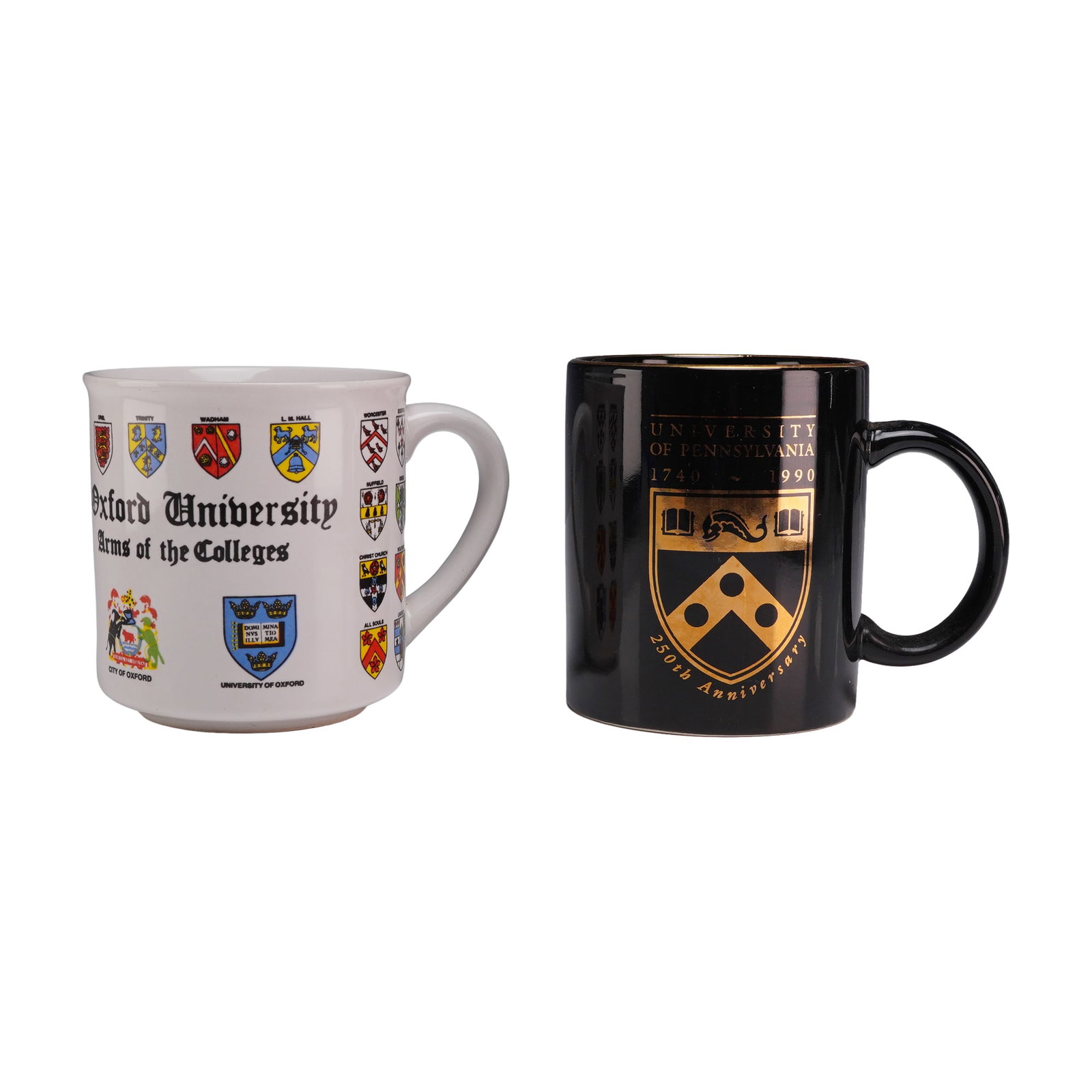 2pc Commemorative University Ceramic Mugs, Oxford and Pennsylvania (1 of 3)