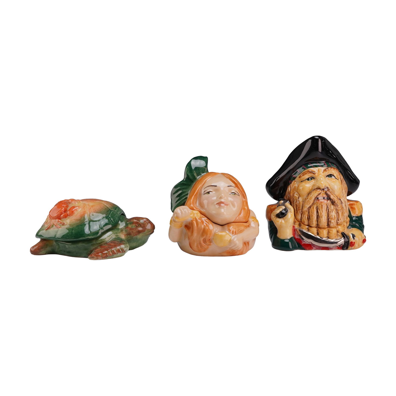Three Kevin Francis Face Pot Trinket Boxes including Redbeard Prototype (1 of 5)
