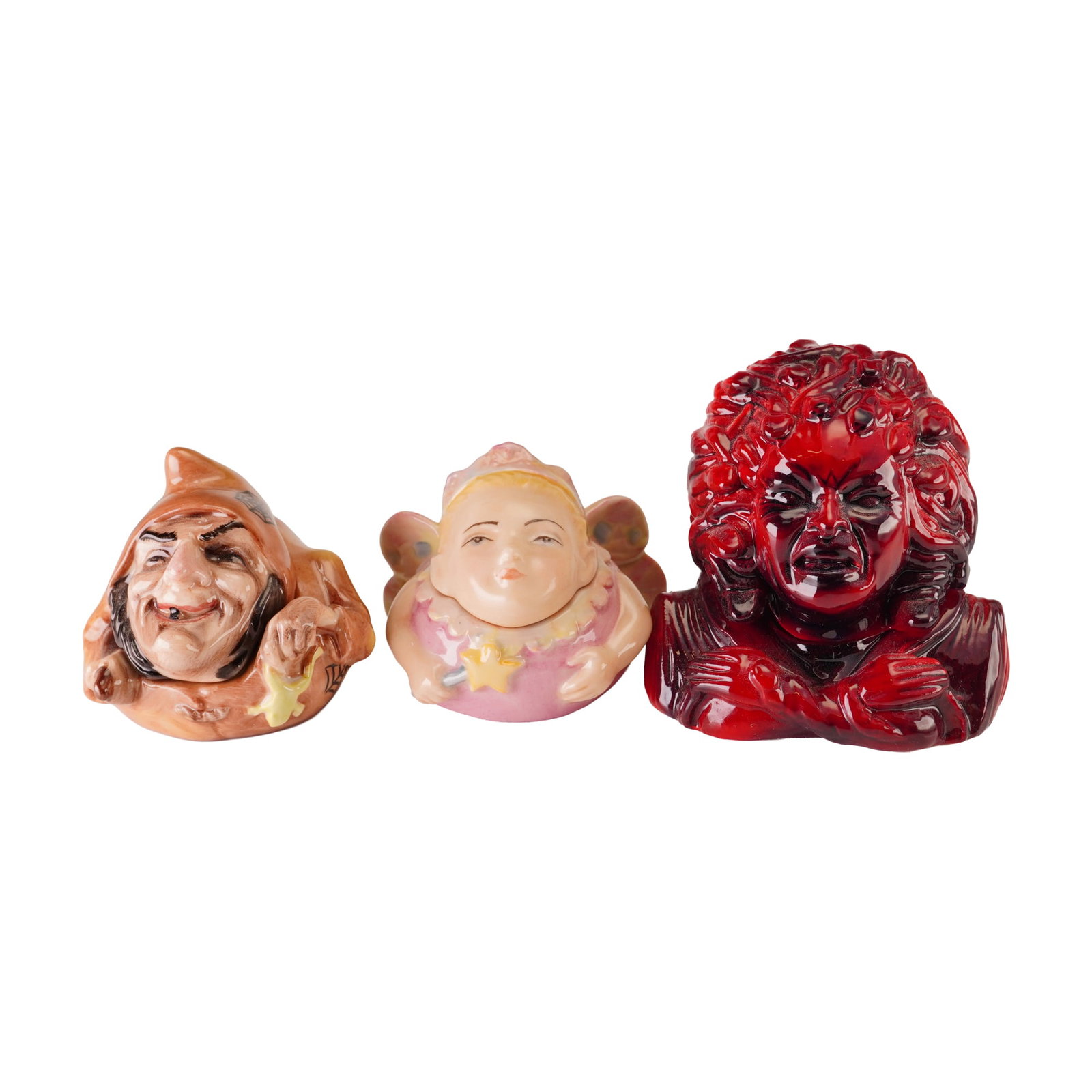 3pc Kevin Francis Face Pots, Prototype Medusa, Star Dust, and Prototype Esmeralda (1 of 5)