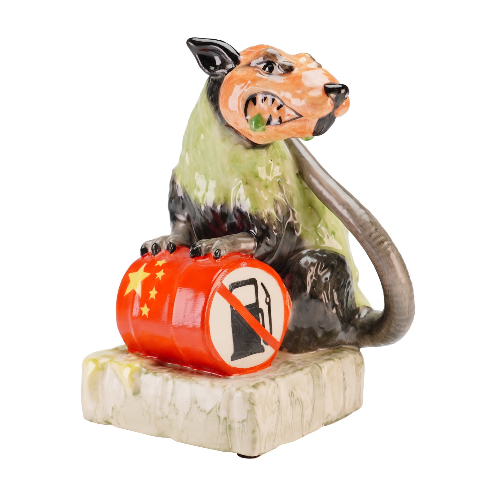 Kevin Francis World Polluters China Banksy Toxic Rat Figurine by Victoria Bourne: This is a Kevin Francis limited edition polychrome glazed ceramic figurine from the World Polluters series, titled China. Designed by artist Victoria Bourne, the piece features a satirical depiction o