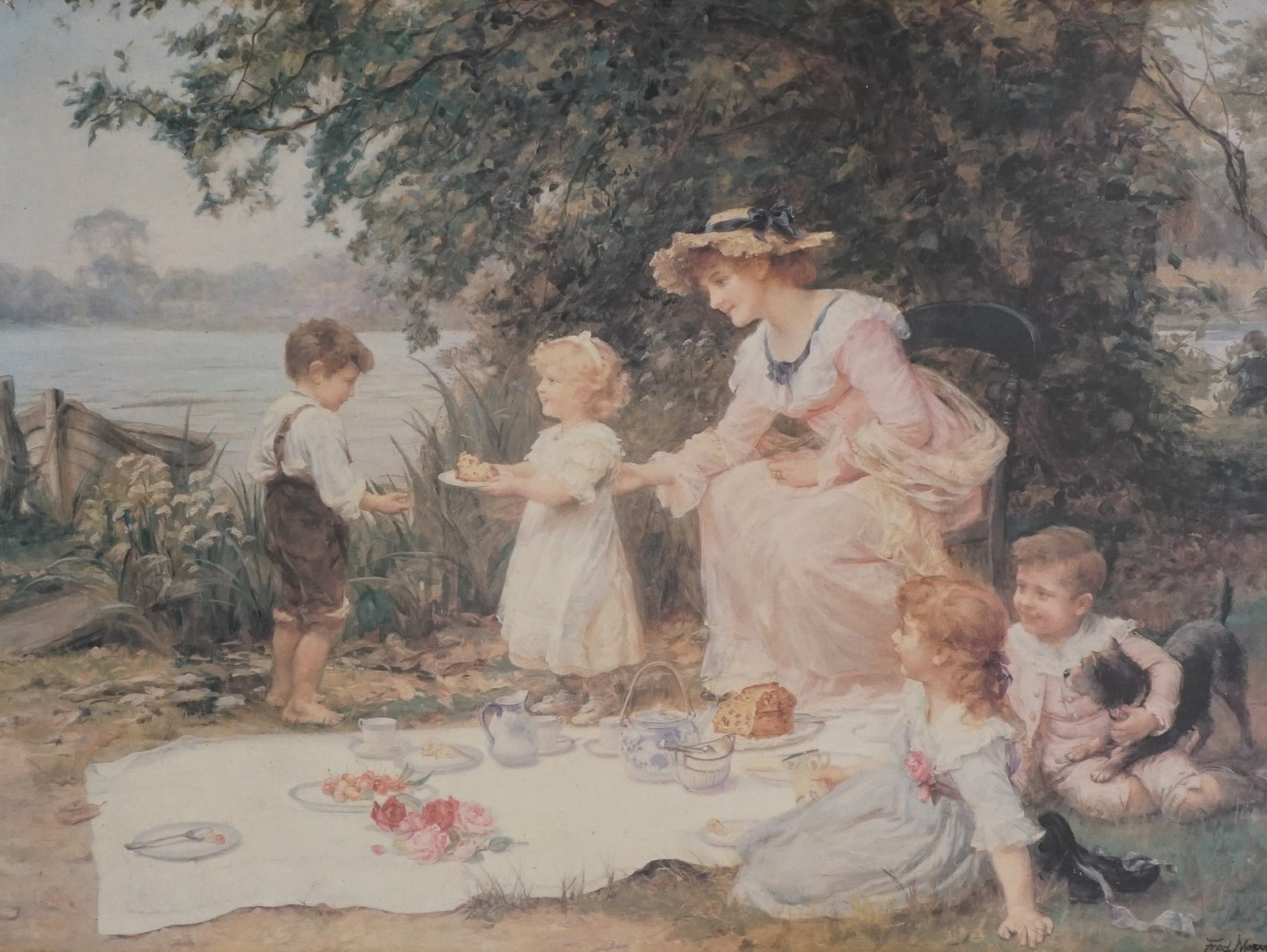 Fred Morgan Giclee on Canvas, Tea Party Scene (1 of 5)