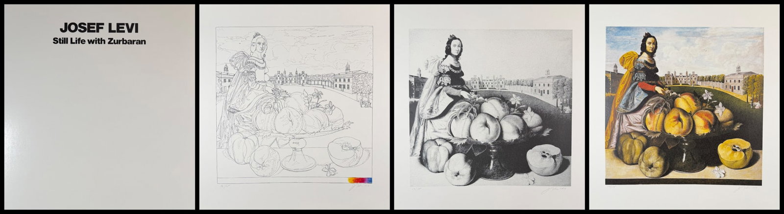 Josef Levi (American 1938) 3 Lithographs Still Life With Zurbaran with Original Portfolio Case (1 of 6)